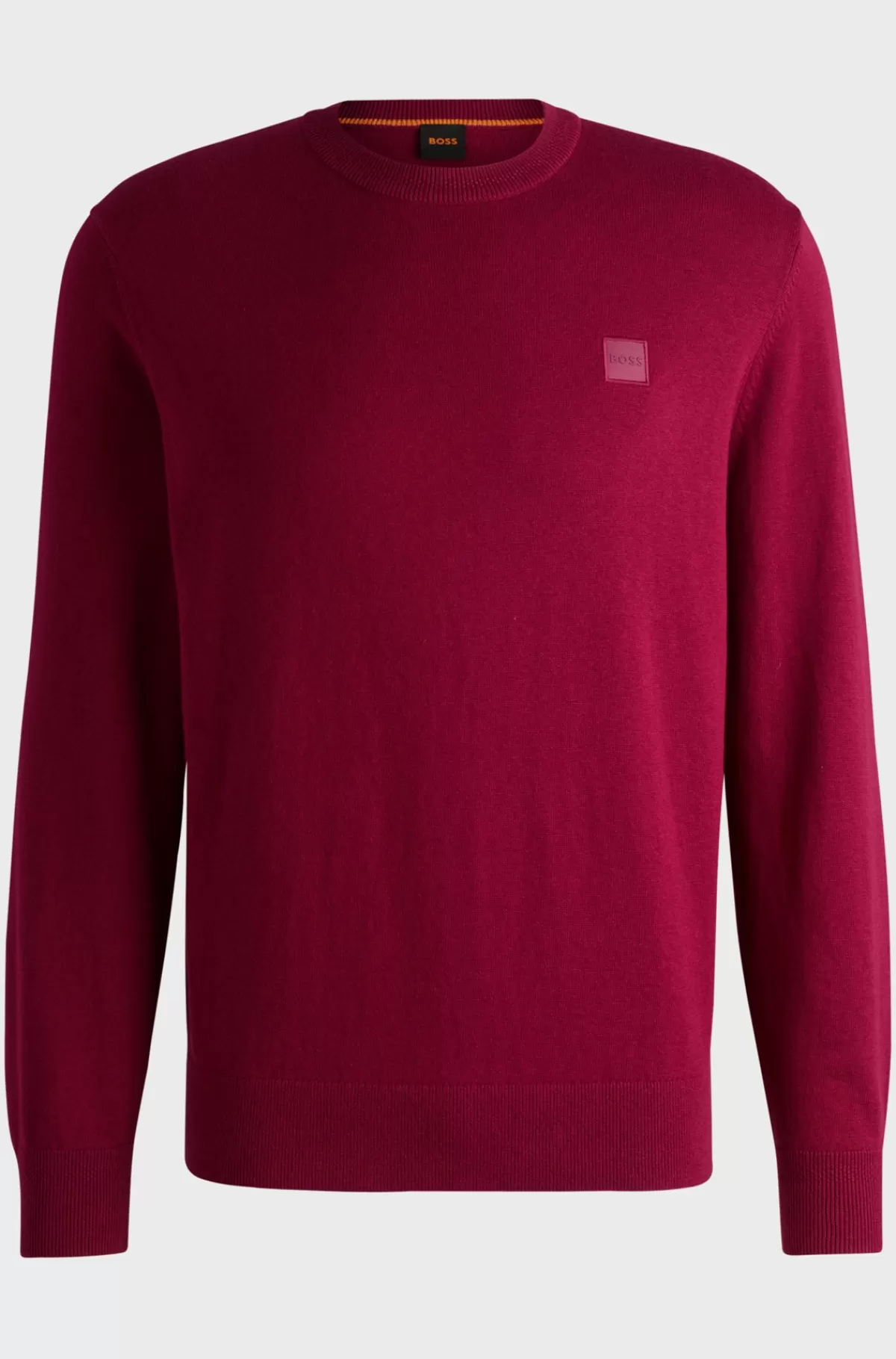 HUGO BOSS Sweater Med Crew Neck Og Logo I Bomuld Og Kashmir Mørkerød Best Sale