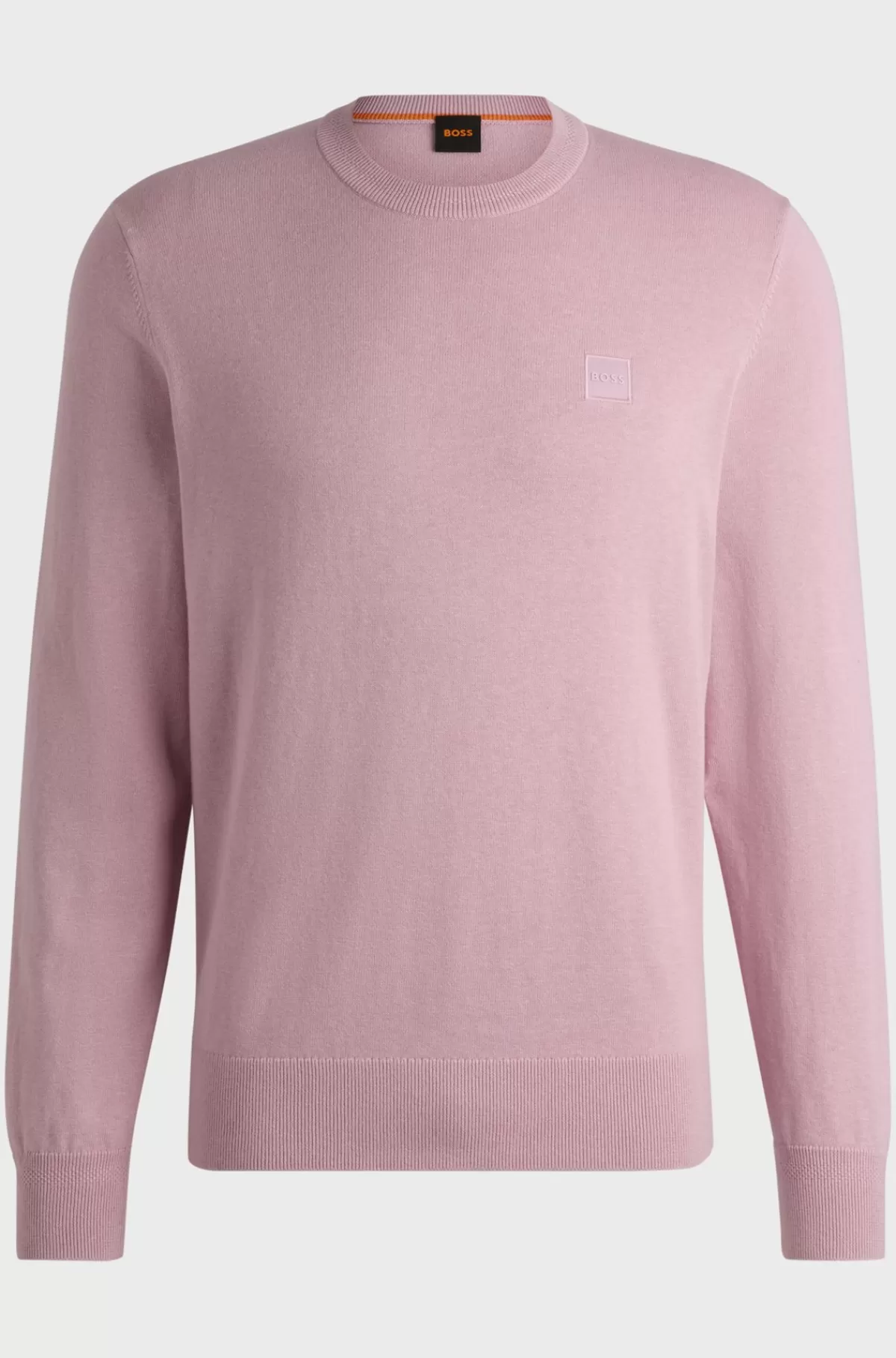 HUGO BOSS Sweater Med Crew Neck Og Logo I Bomuld Og Kashmir Lyslilla Best