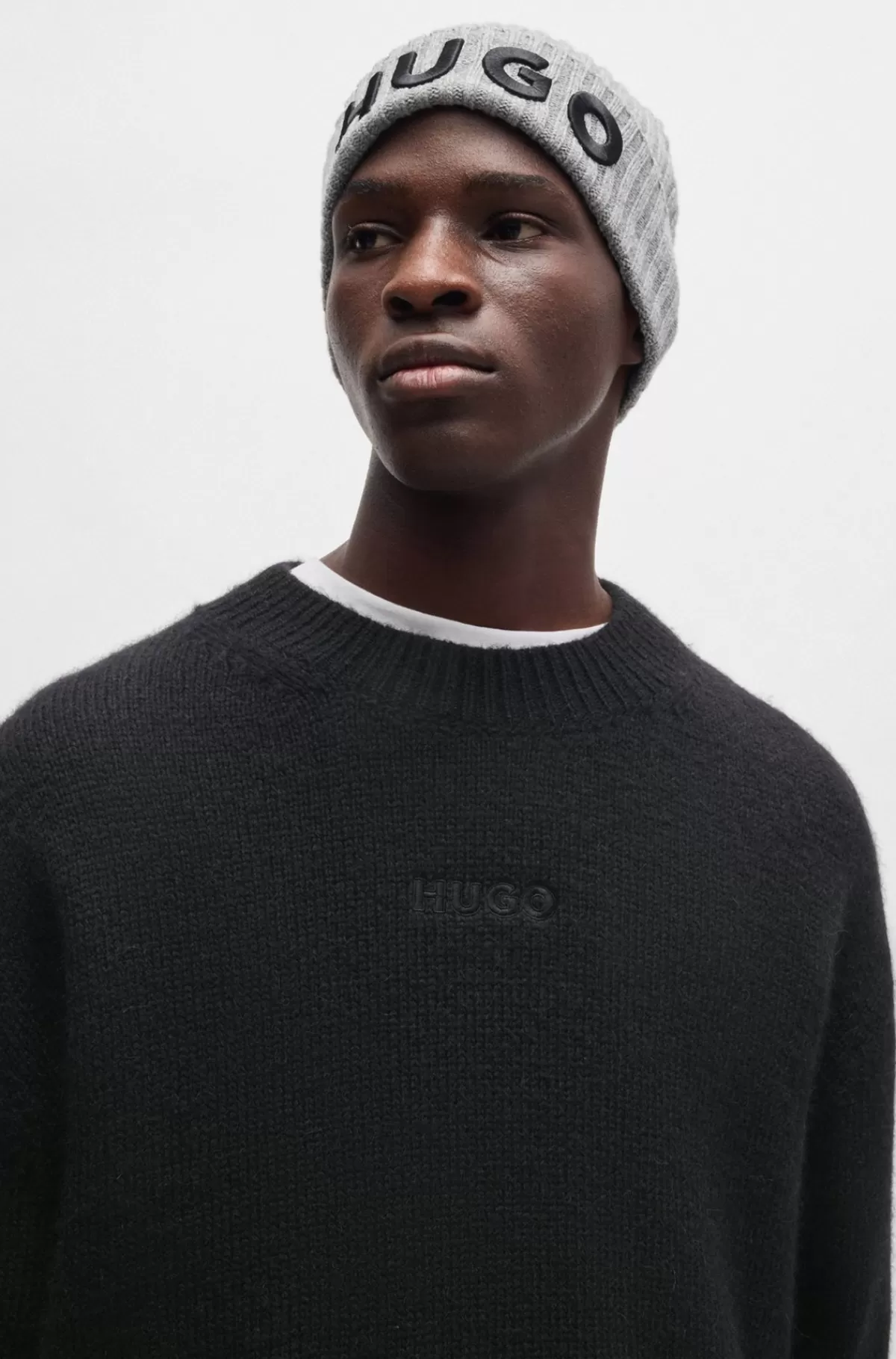 HUGO BOSS Sweater Med Oversize Fit Og Logodetalje Sort Best