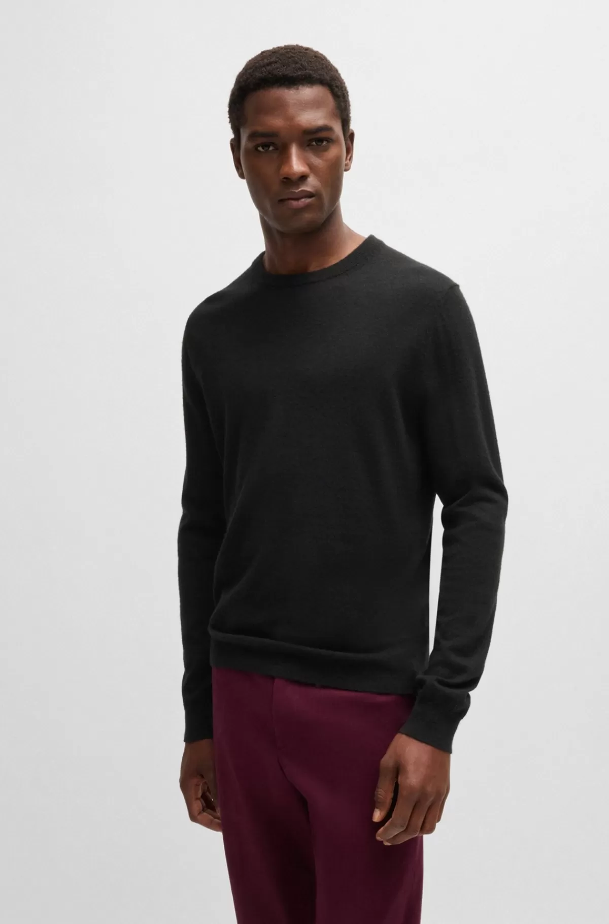 HUGO BOSS Sweater Med Regular Fit I Kashmir Sort Flash Sale