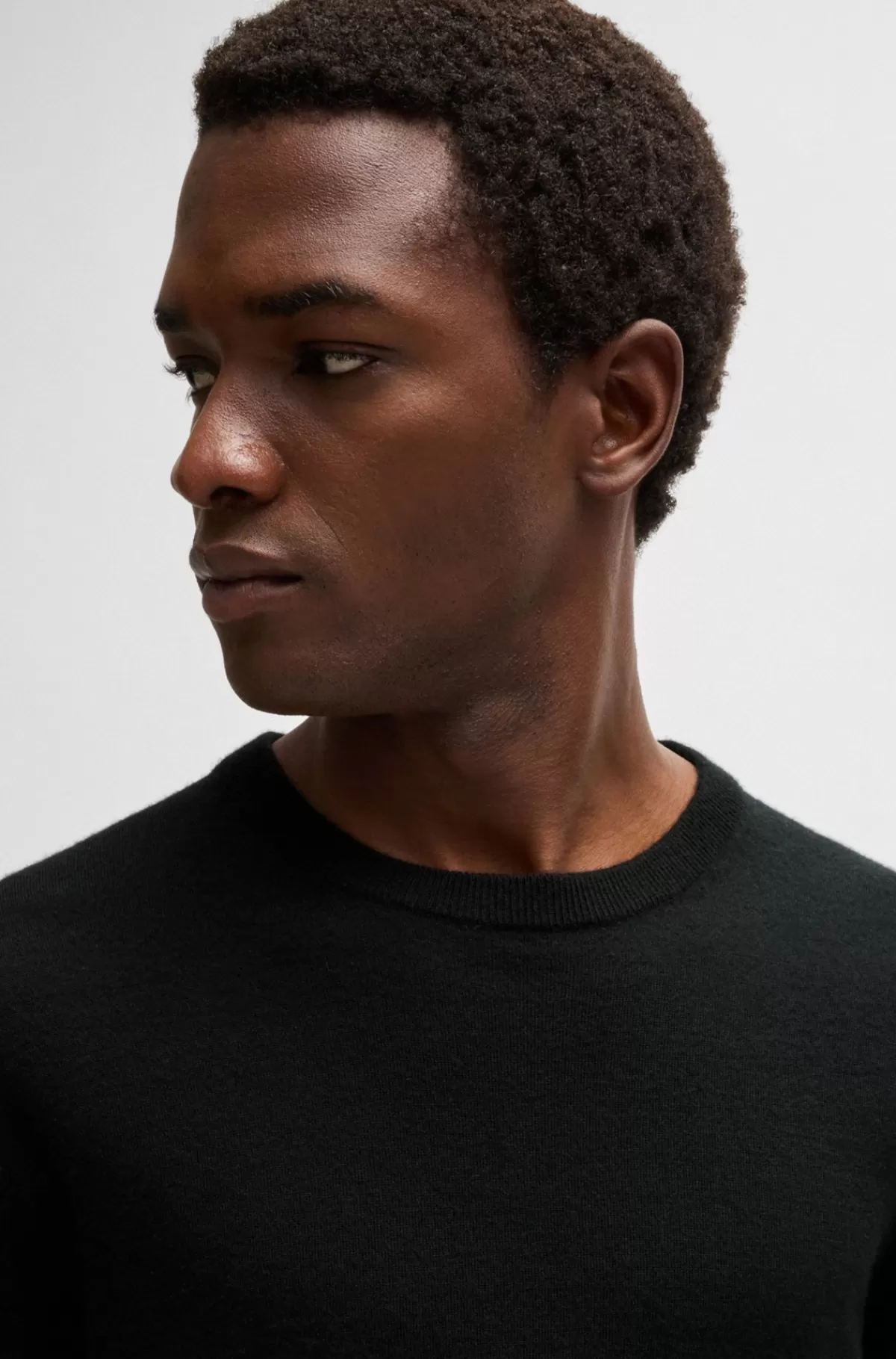 HUGO BOSS Sweater Med Regular Fit I Kashmir Sort Flash Sale