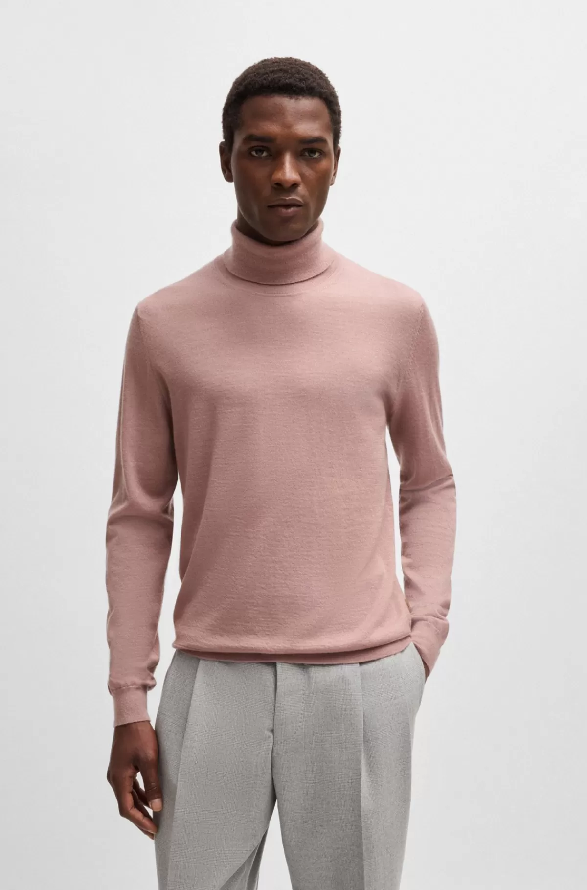 HUGO BOSS Sweater Med Rullekrave I Kashmir Lys pink Fashion