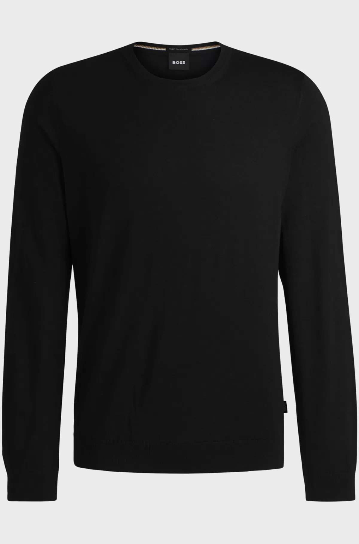 HUGO BOSS Sweater Med Slim Fit Og Crew Neck I Ny Uld Sort Sale