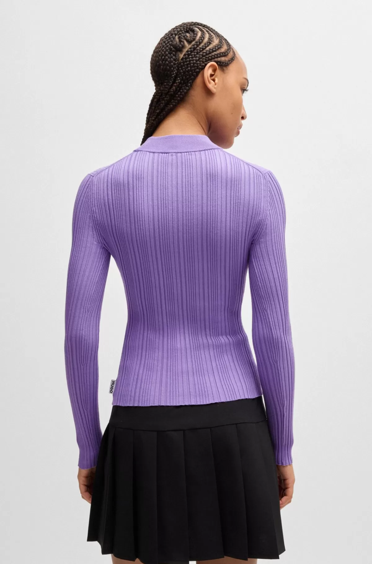 HUGO BOSS Sweater Med Slim Fit Og Ribstruktur Lilla Hot