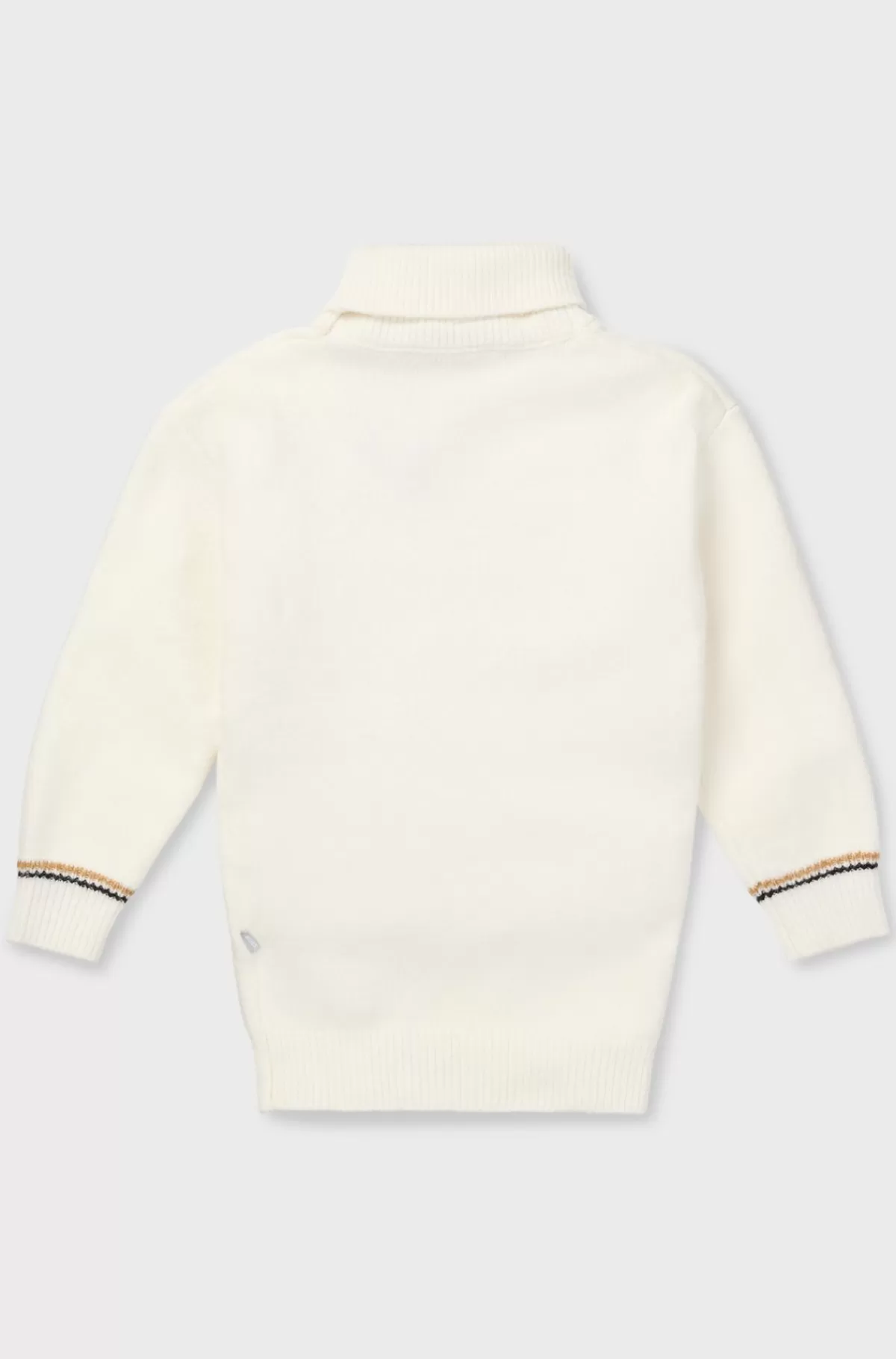 HUGO BOSS Sweaterkjole Til Børn Med Rullekrave Og Dobbelt B-monogram I Rhinsten Hvid Online