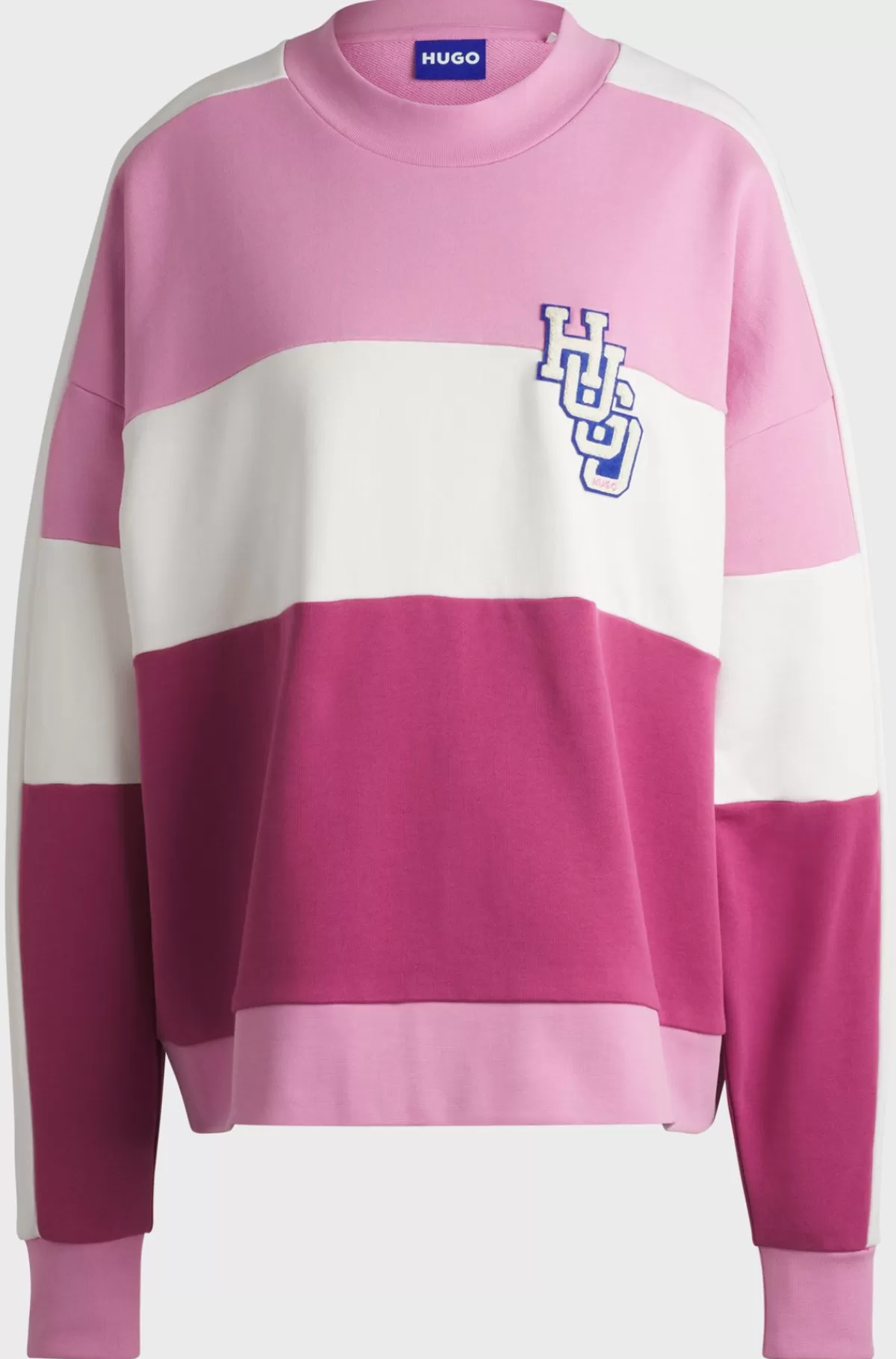 HUGO BOSS Sweatshirt Af Bomuld Med Oversize Fit Og Logo Pink Shop