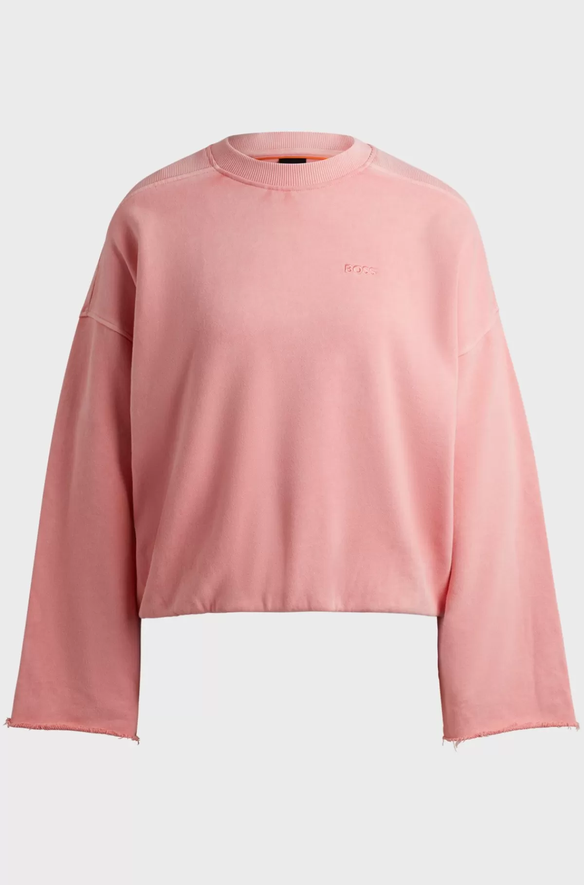 HUGO BOSS Sweatshirt I Bomuld Med Løbesnore I Bunden Af ærmerne Lys pink Clearance