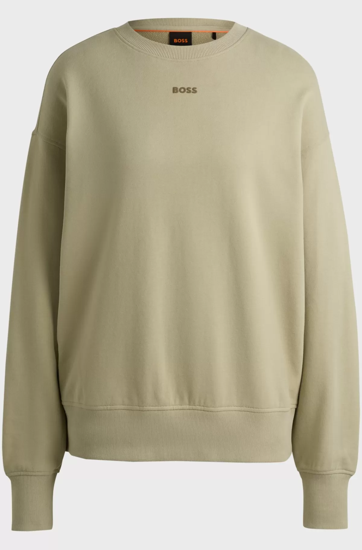 HUGO BOSS Sweatshirt I Bomuld Med Oversize Fit Og Logo Kaki Shop