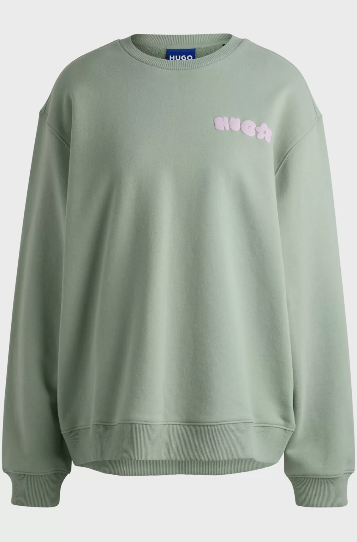 HUGO BOSS Sweatshirt I Bomuldsfrotté Med Oversize Fit Og Sæsonens Print Grøn Best