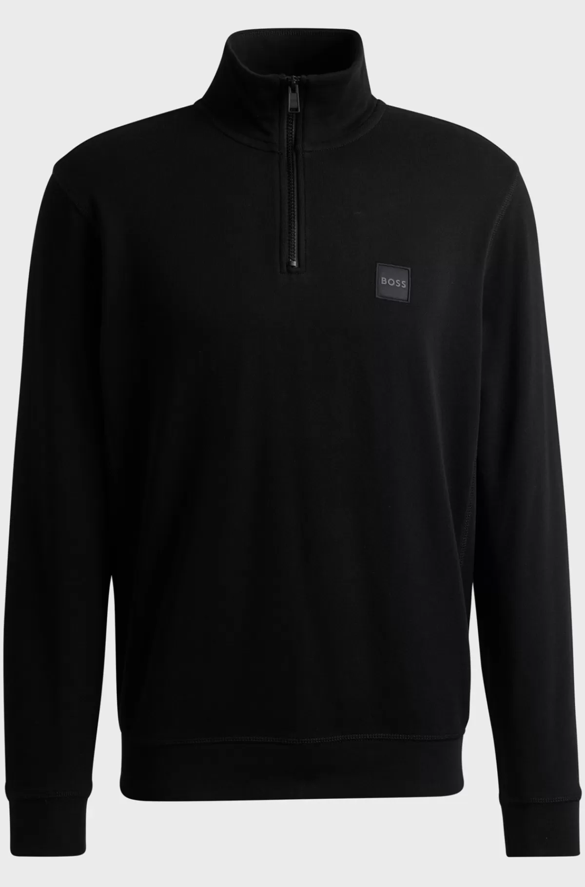 HUGO BOSS Sweatshirt I Sweatkvalitet Af Bomuld Med Lynlås I Halsen Og Logomærke Sort Cheap