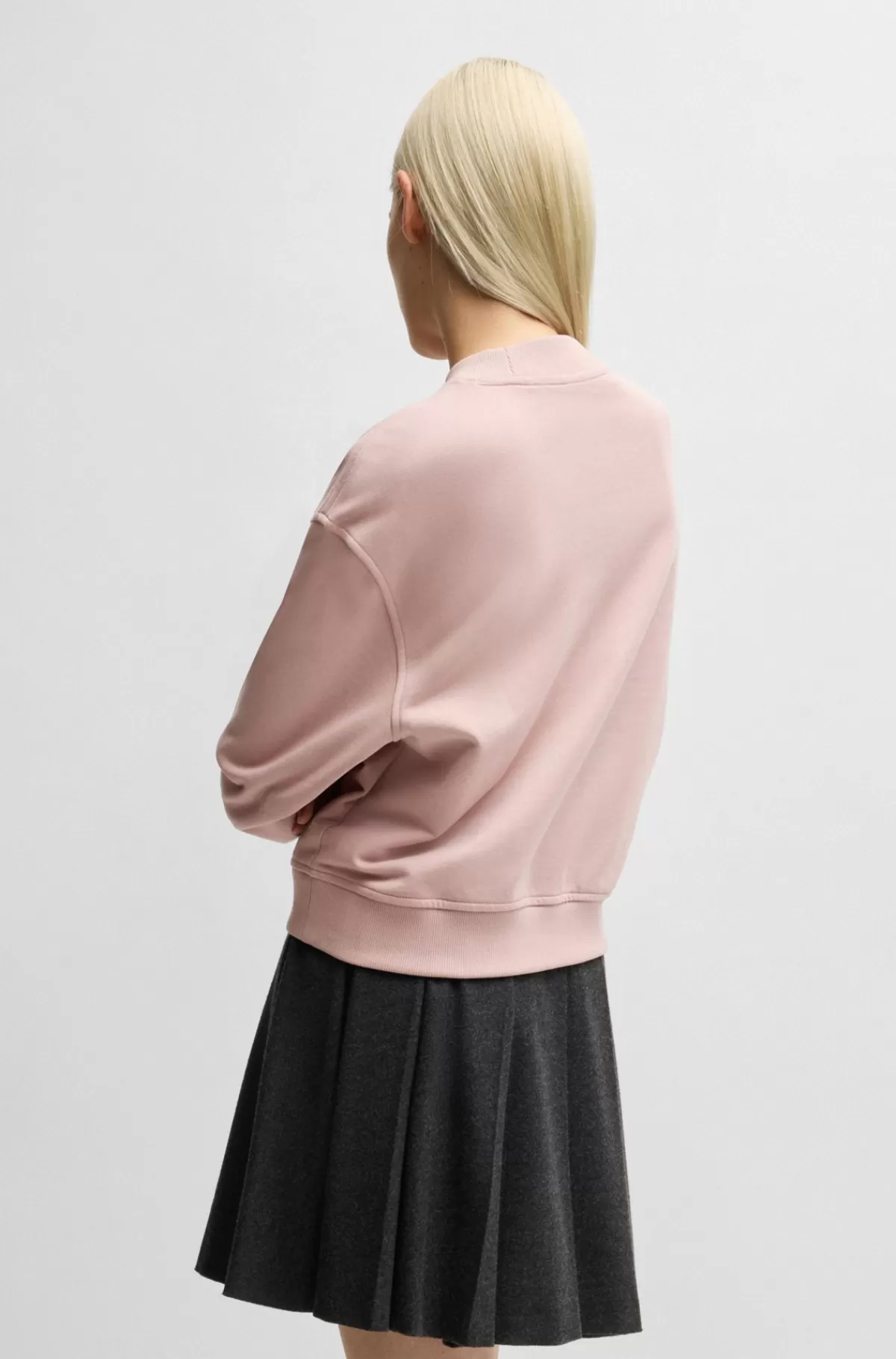 HUGO BOSS Sweatshirt I Sweatkvalitet Af Bomuld Med Relaxed Fit Og Broderet Logo Lys pink Shop
