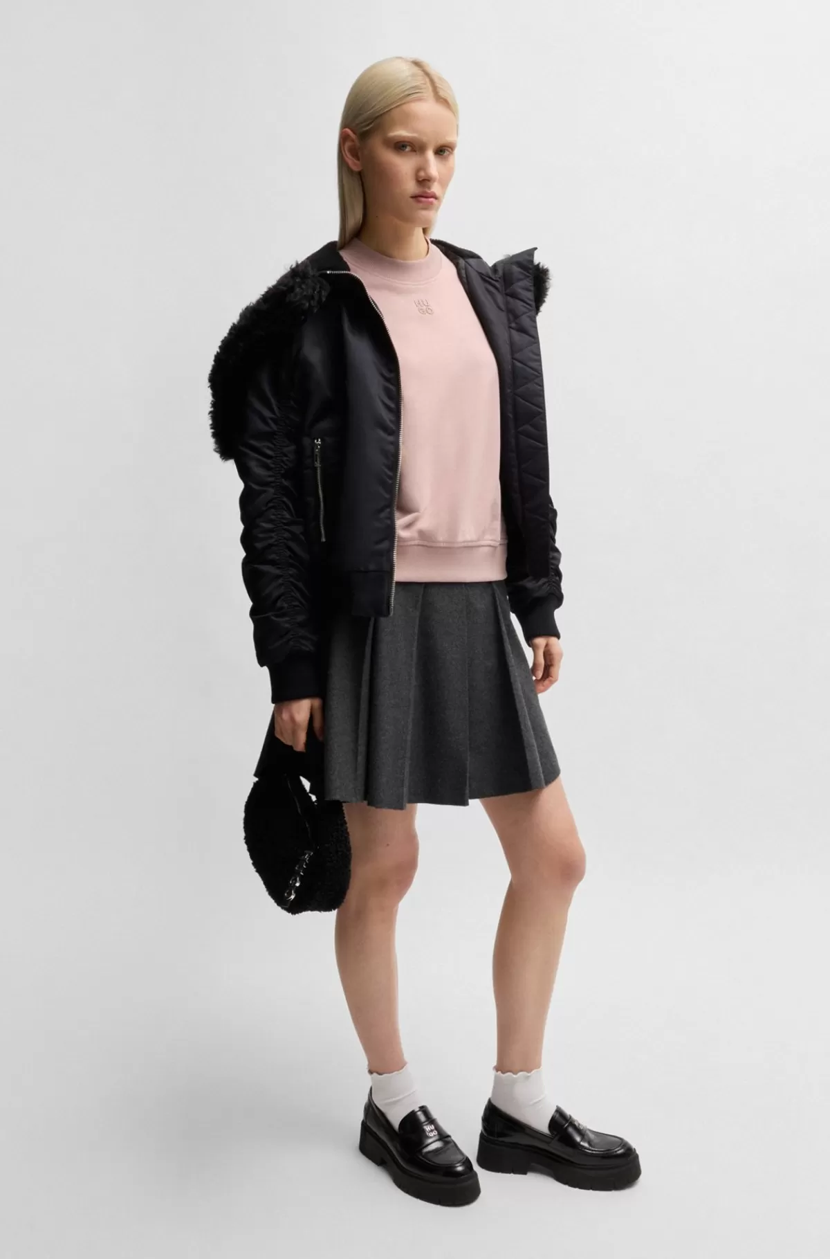 HUGO BOSS Sweatshirt I Sweatkvalitet Af Bomuld Med Relaxed Fit Og Broderet Logo Lys pink Shop