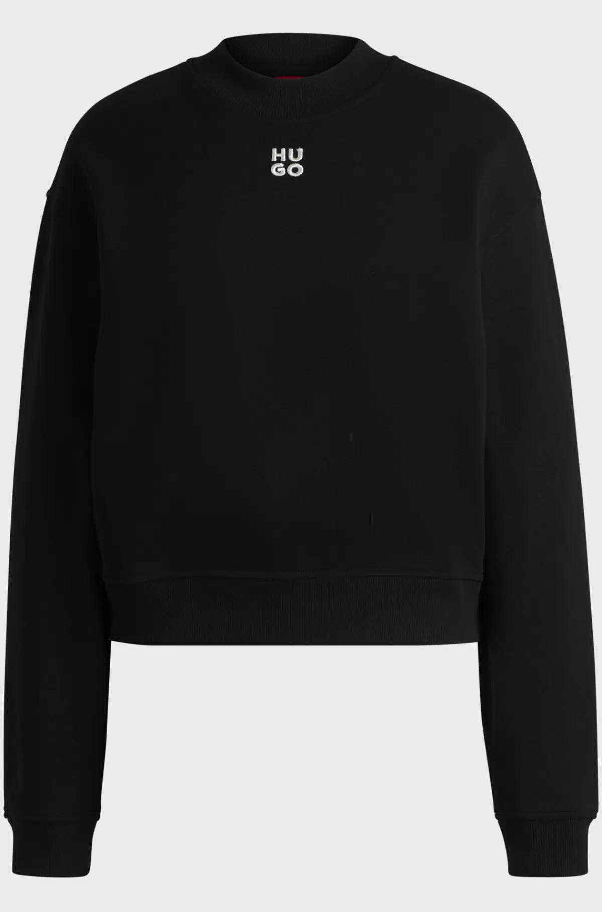 HUGO BOSS Sweatshirt I Sweatkvalitet Af Bomuld Med Relaxed Fit Og Broderet Logo Sort Store