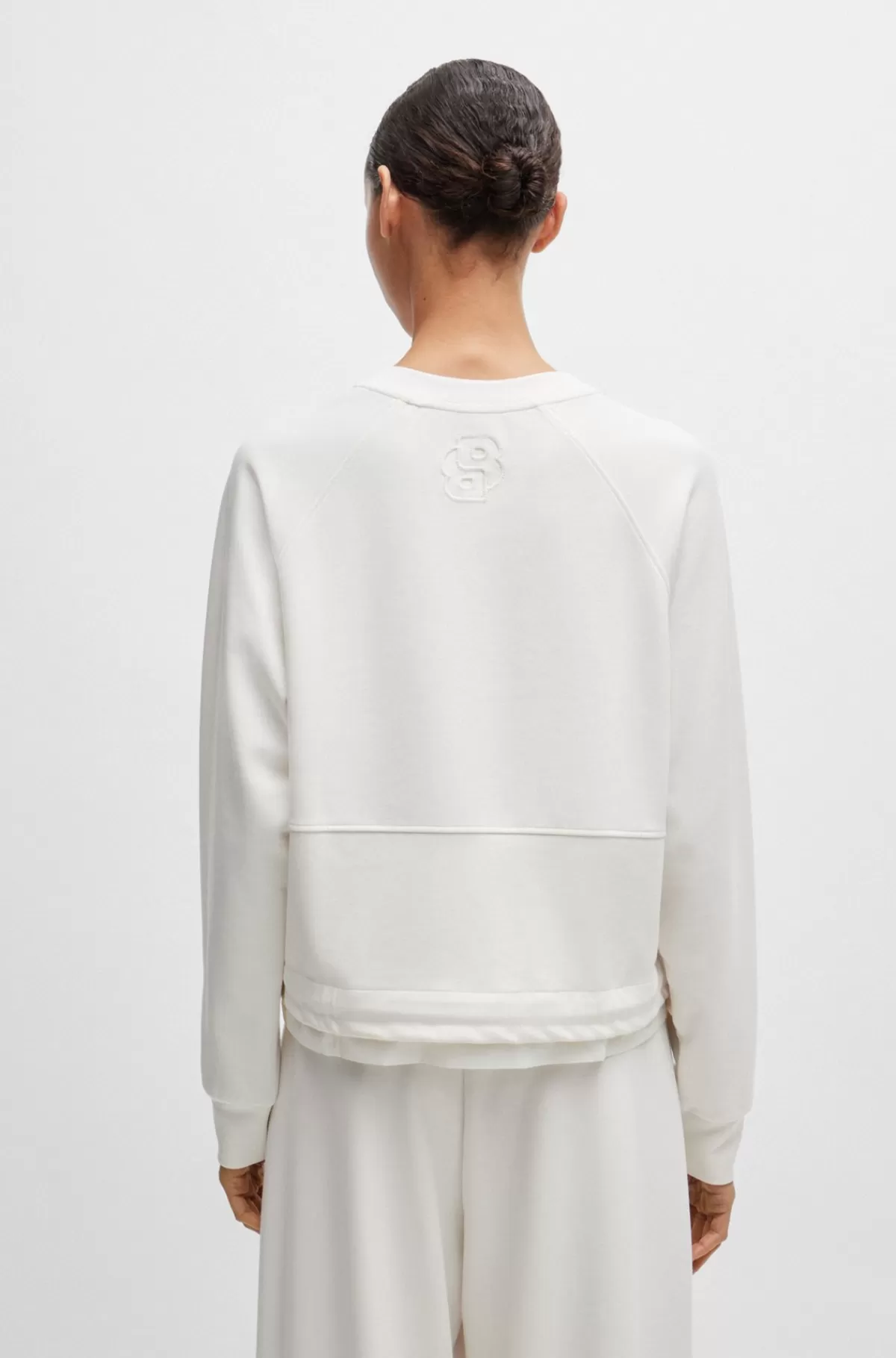 HUGO BOSS Sweatshirt Med Justerbar Kant Med Lynlåsdetalje Hvid Best