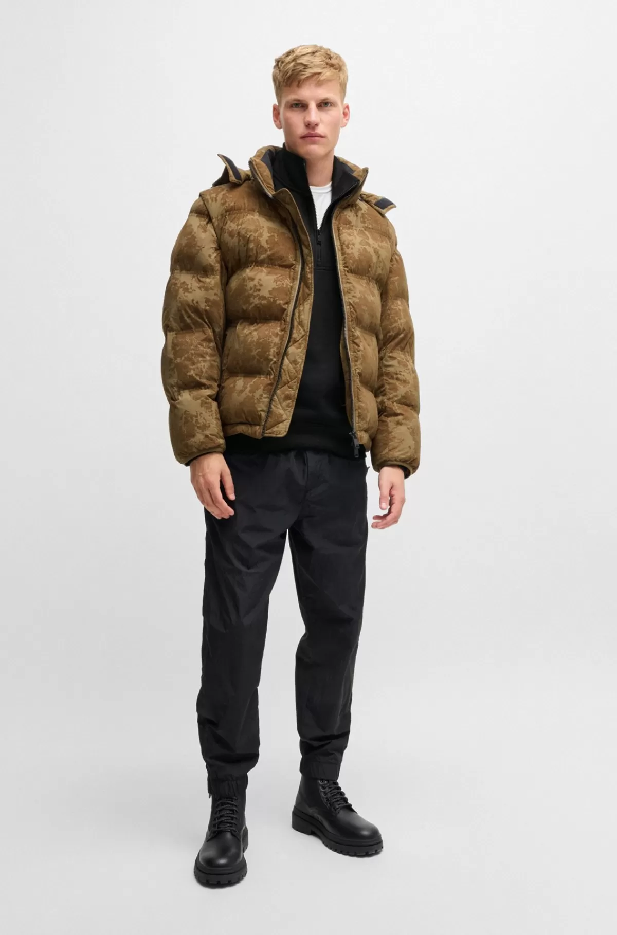 HUGO BOSS Sweatshirt Med Relaxed Fit Og Lynlås I Halsen I Sweatkvalitet Af Bomuld Sort Clearance