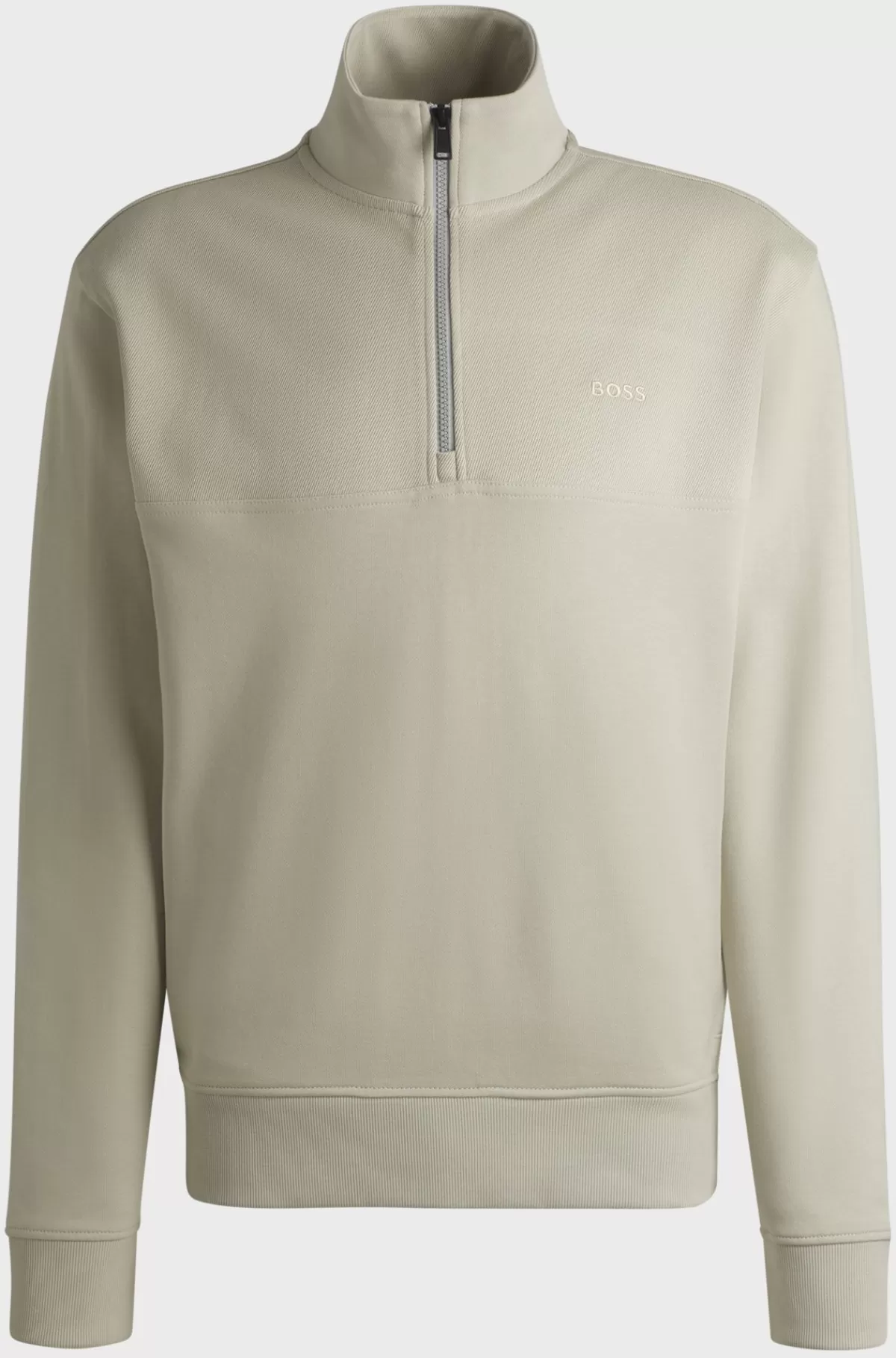 HUGO BOSS Sweatshirt Med Relaxed Fit Og Lynlås I Halsen I Sweatkvalitet Af Bomuld Naturlig Store