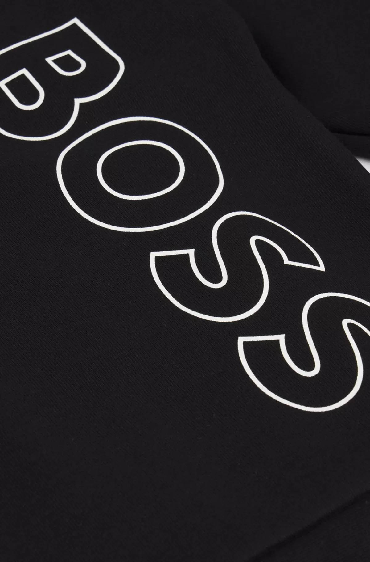 HUGO BOSS Sweatshirt Til Børn I Fleece Af Bomuldsblanding Med Lodret Logo Sort Discount