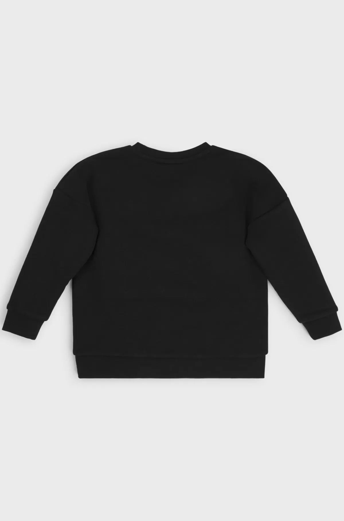 HUGO BOSS Sweatshirt Til Børn I Fleece Af Bomuldsblanding Med Lodret Logo Sort Discount