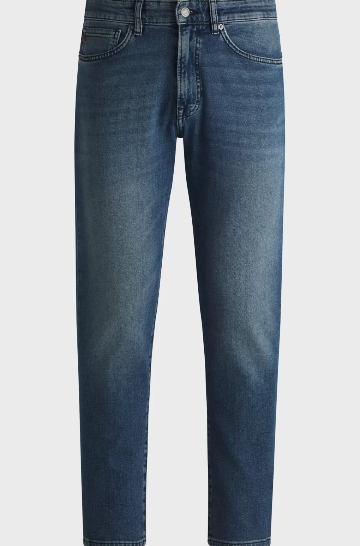 HUGO BOSS Tapered Fit Jeans I Behagelig Denim Med Stræk Blå Store