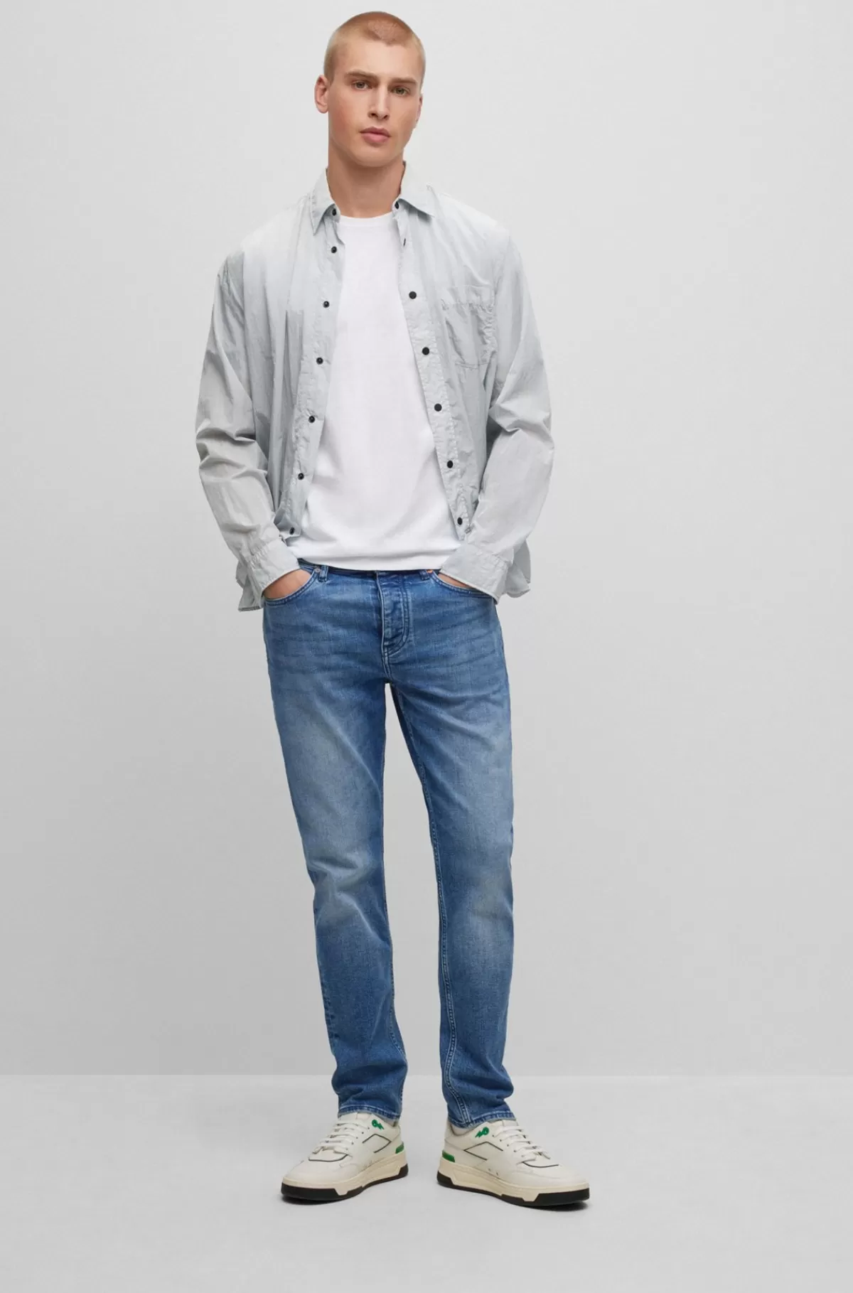 HUGO BOSS Tapered Fit Jeans I Behagelig Denim Med Stræk Blå Cheap