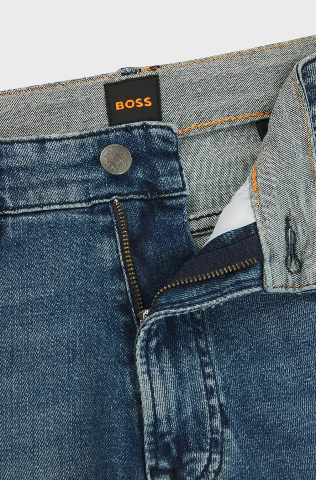 HUGO BOSS Tapered Fit Jeans I Behagelig Denim Med Stræk Blå Store