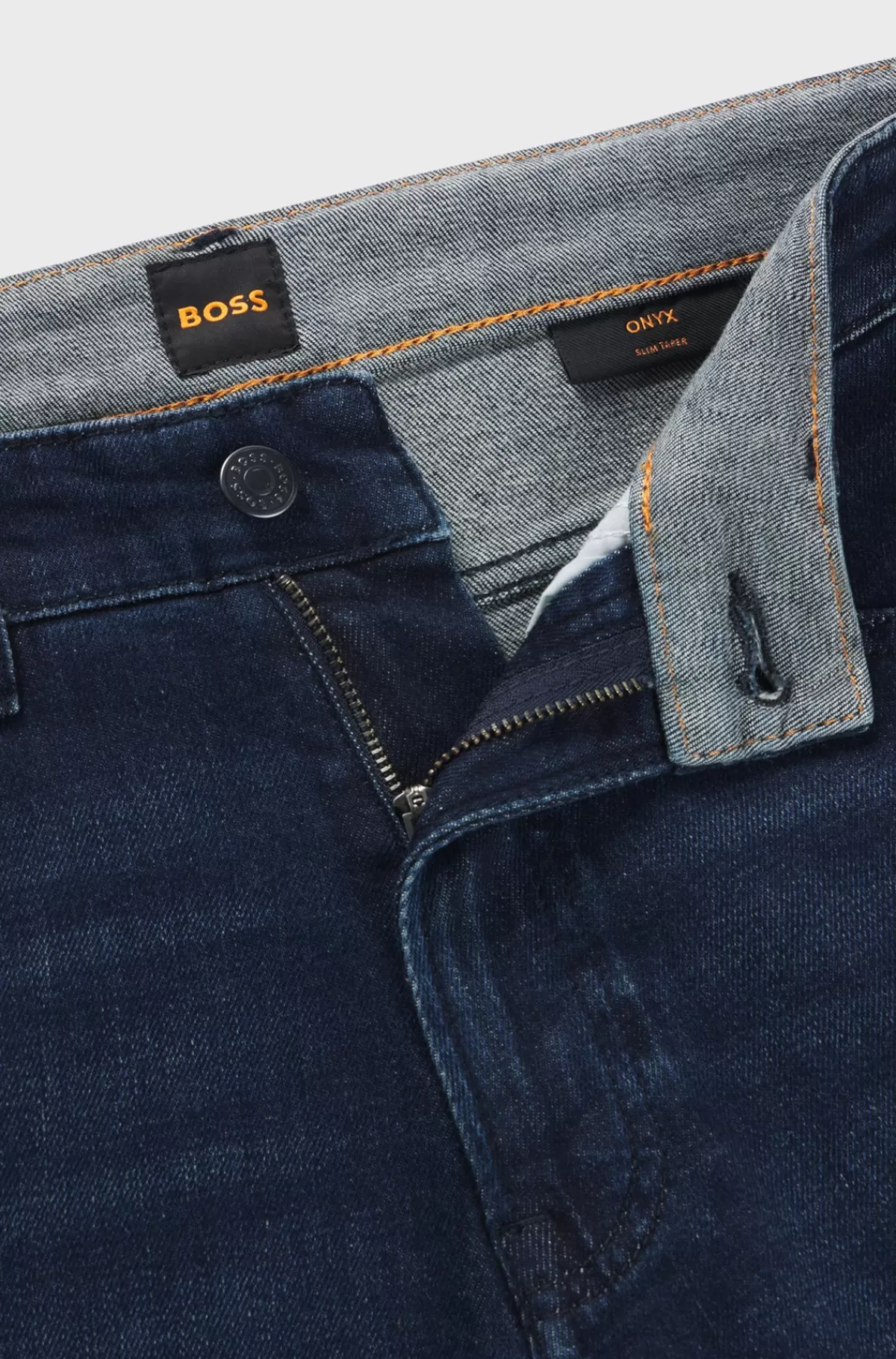 HUGO BOSS Tapered Fit Jeans I Blå Behagelig Denim Med Stræk Mørkeblå Discount