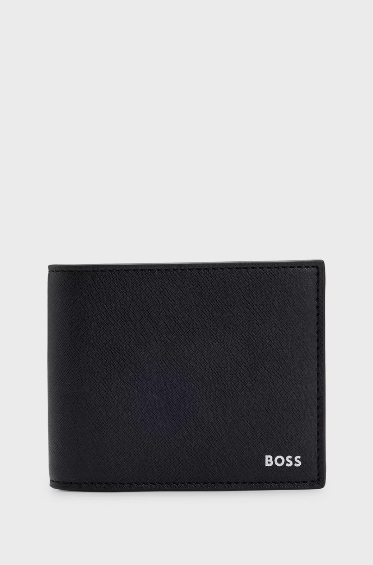 HUGO BOSS Tegnebog Med Struktur Og Signaturdetaljer Sort Fashion