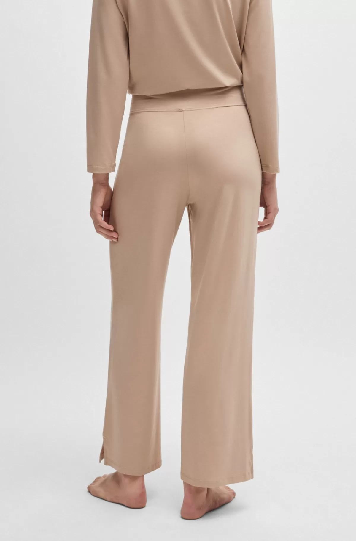 HUGO BOSS Temperaturregulerende Pyjamasbukser I Jersey Med Stræk Lys beige Best Sale
