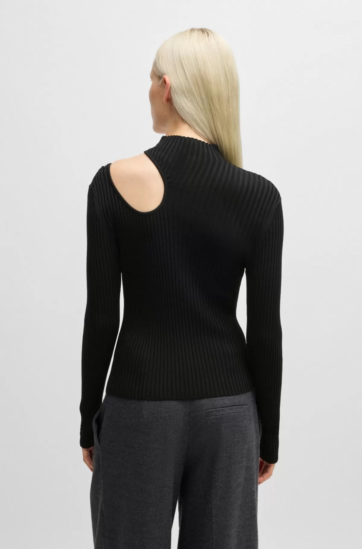 HUGO BOSS Top Med Høj Hals Og Udskæring Sort Best Sale