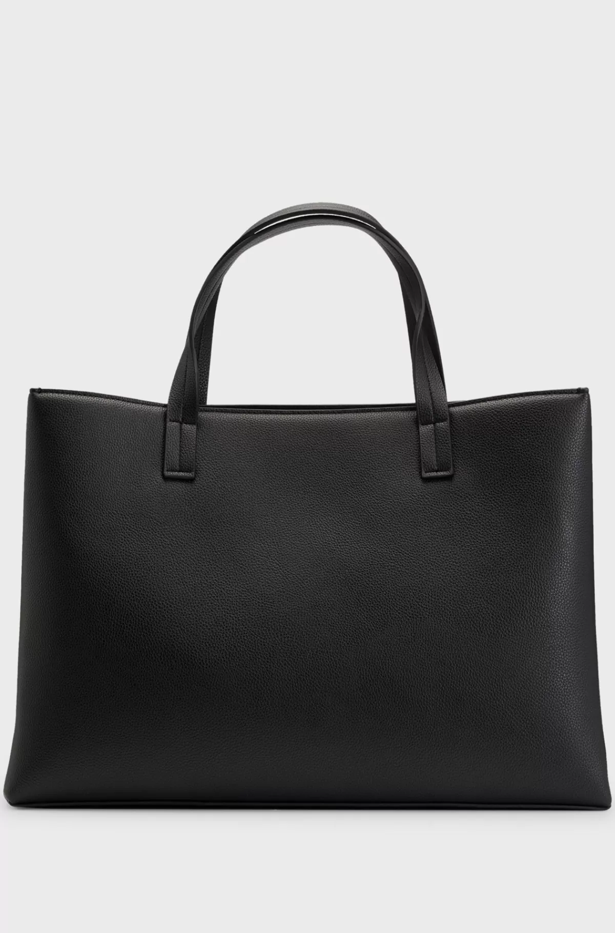HUGO BOSS Tote Bag I Imiteret Narvlæder Med Brandet Rem Sort Clearance