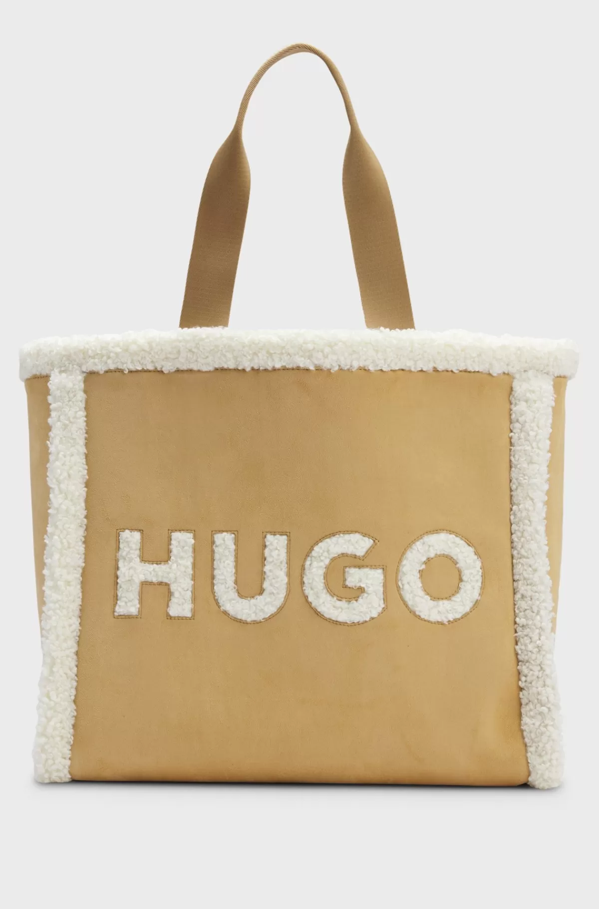 HUGO BOSS Tote Bag I Kunstlæder Med Detaljer I Imiteret Pels Lys beige Store