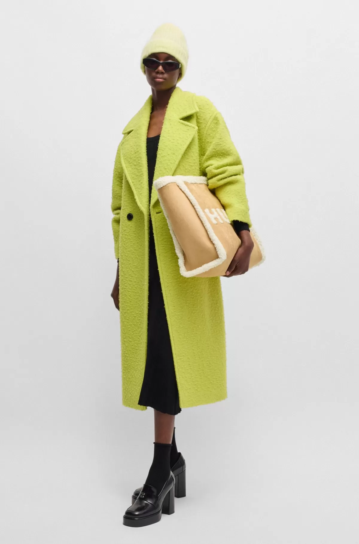 HUGO BOSS Tote Bag I Kunstlæder Med Detaljer I Imiteret Pels Lys beige Store