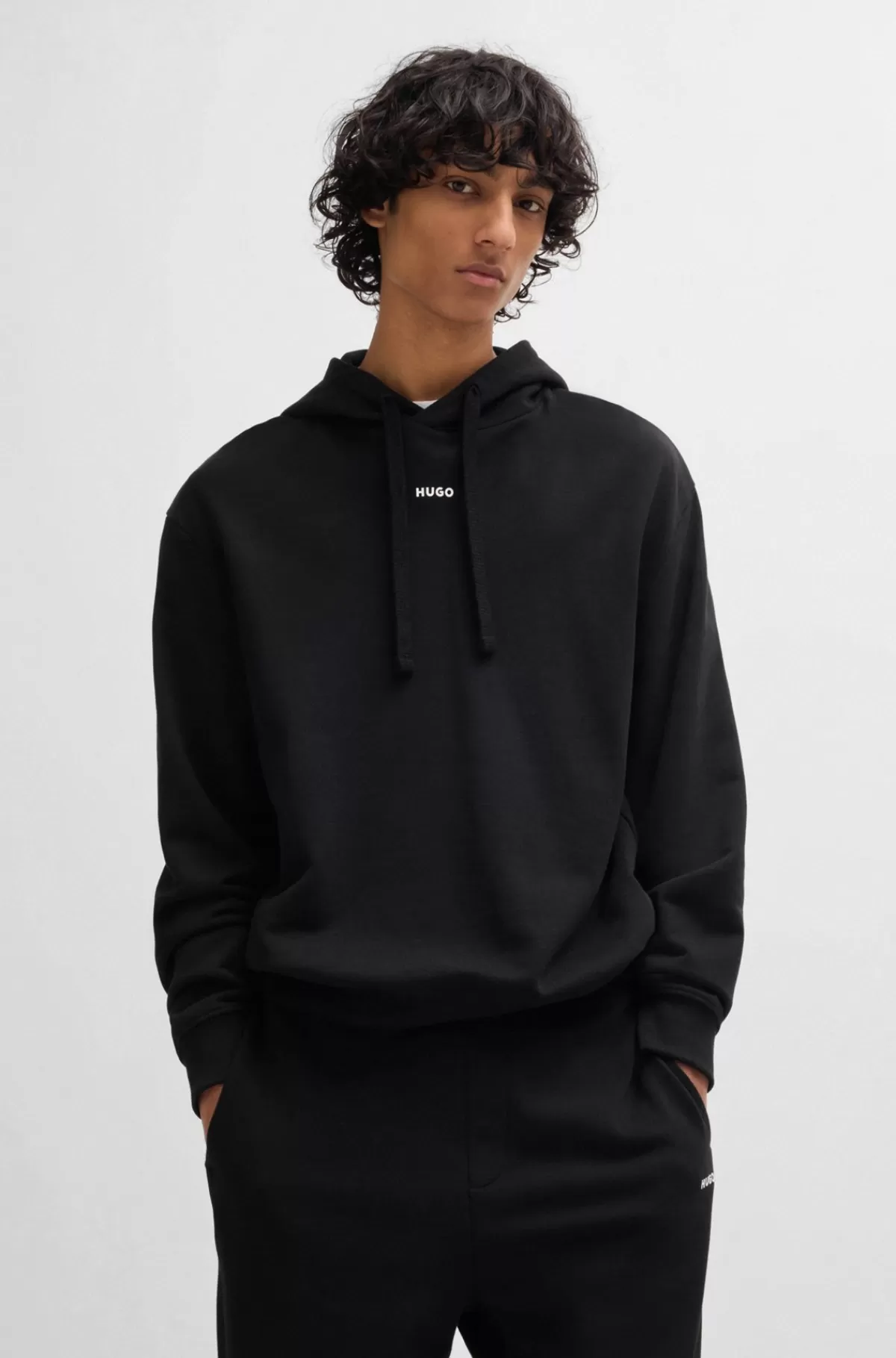 HUGO BOSS Tracksuit I Sweatkvalitet Af Bomuld Med Relaxed Fit Og Kontrastlogoer Sort Cheap