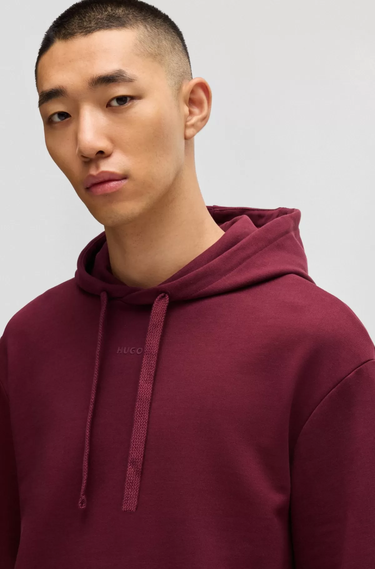 HUGO BOSS Tracksuit I Sweatkvalitet Af Bomuld Med Relaxed Fit Og Kontrastlogoer Mørkerød Flash Sale
