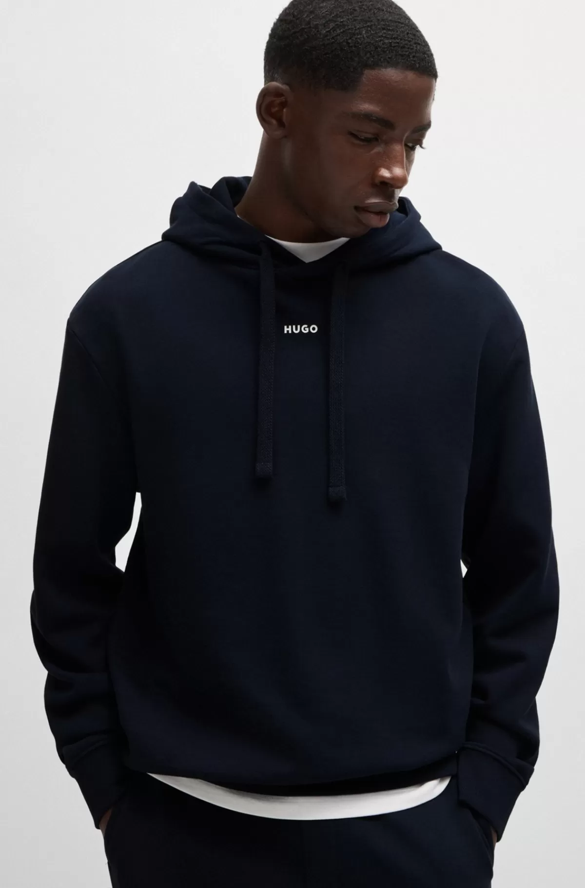 HUGO BOSS Tracksuit I Sweatkvalitet Af Bomuld Med Relaxed Fit Og Kontrastlogoer Mørkeblå Best