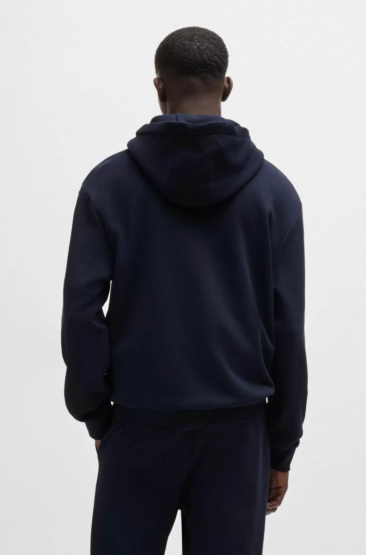 HUGO BOSS Tracksuit I Sweatkvalitet Af Bomuld Med Relaxed Fit Og Kontrastlogoer Mørkeblå Best