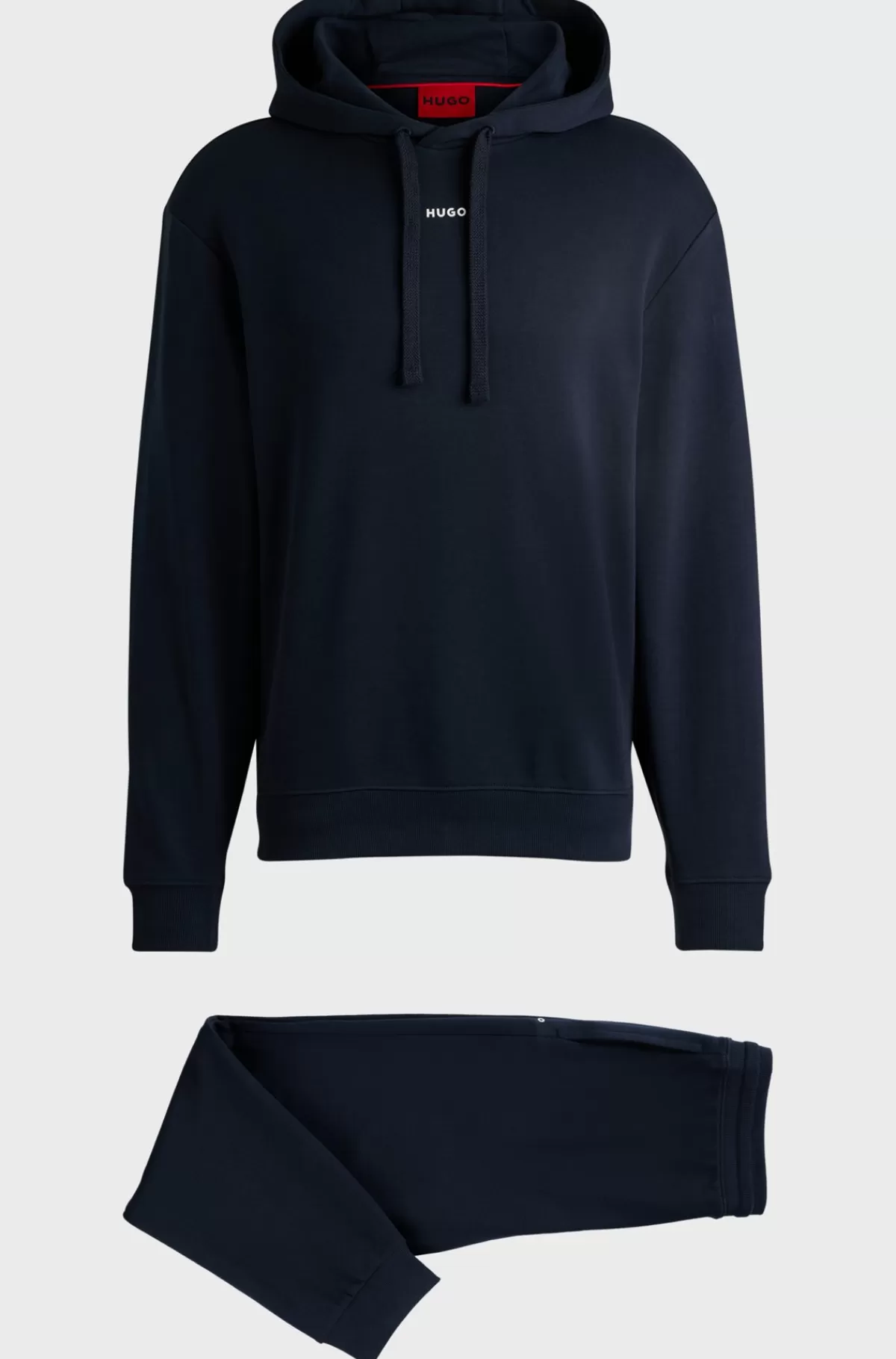 HUGO BOSS Tracksuit I Sweatkvalitet Af Bomuld Med Relaxed Fit Og Kontrastlogoer Mørkeblå Best