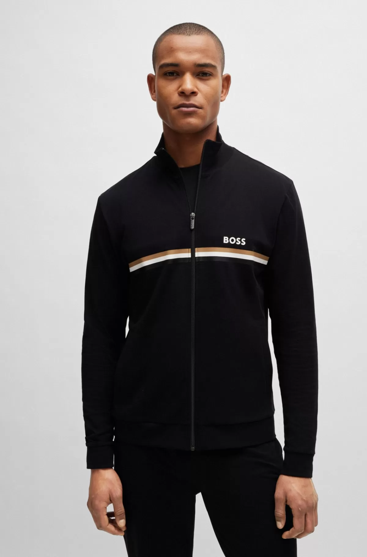 HUGO BOSS Tracksuit Med Regular Fit I Bomuld Med Stræk Og Signaturdetaljer Sort Cheap