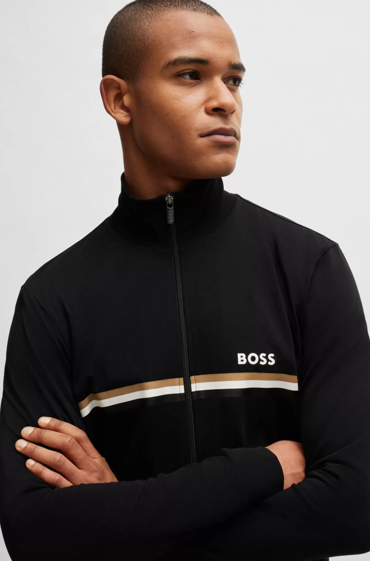 HUGO BOSS Tracksuit Med Regular Fit I Bomuld Med Stræk Og Signaturdetaljer Sort Cheap
