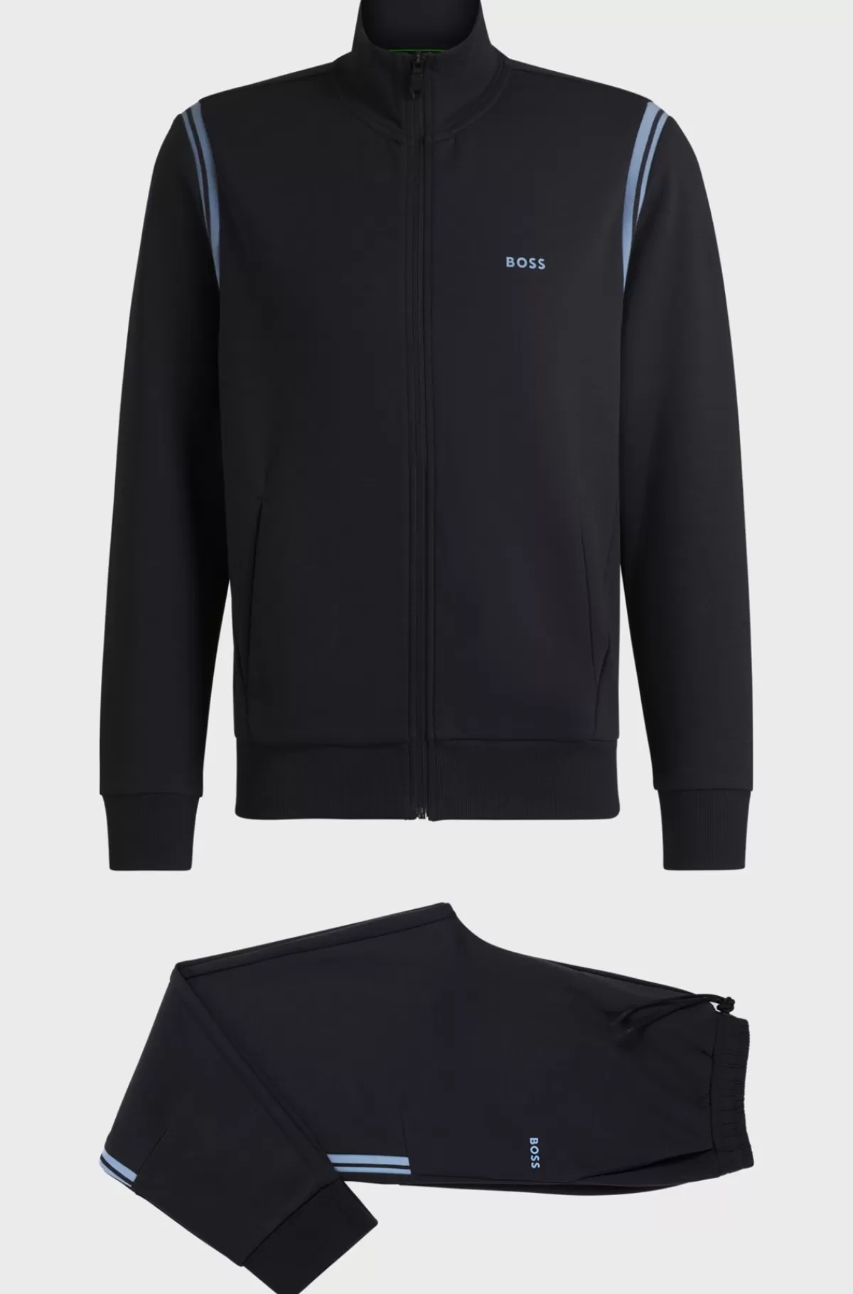 HUGO BOSS Tracksuit Med Regular Fit I Bomuld Med Stræk Og Stribede Bånd Mørkeblå Discount