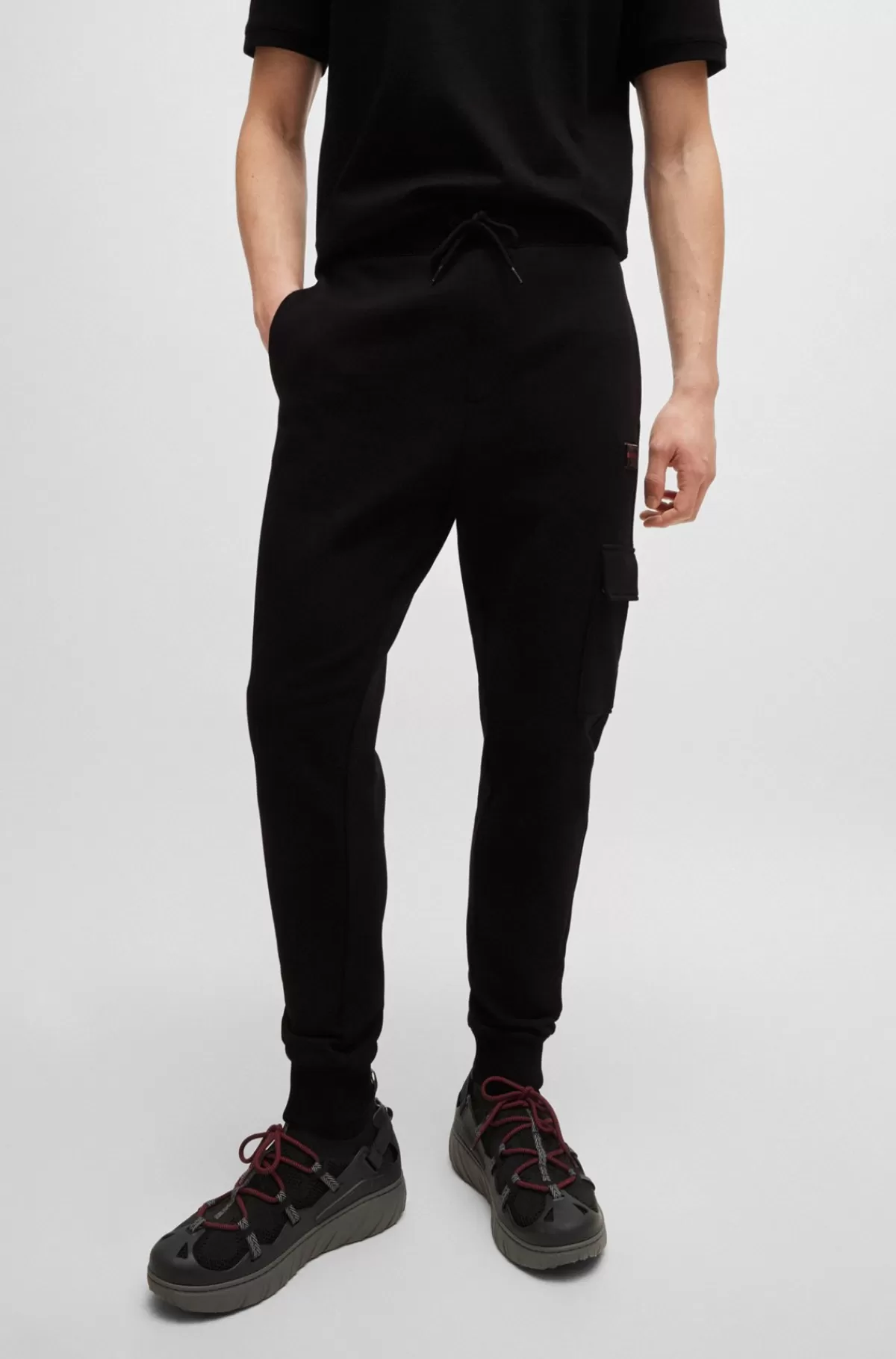 HUGO BOSS Tracksuit-bukser Af Sweatkvalitet Af Bomuld Med Logo Sort Clearance