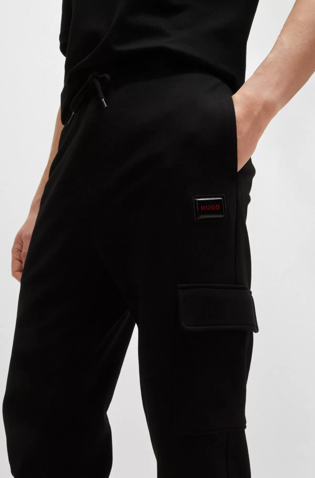 HUGO BOSS Tracksuit-bukser Af Sweatkvalitet Af Bomuld Med Logo Sort Clearance