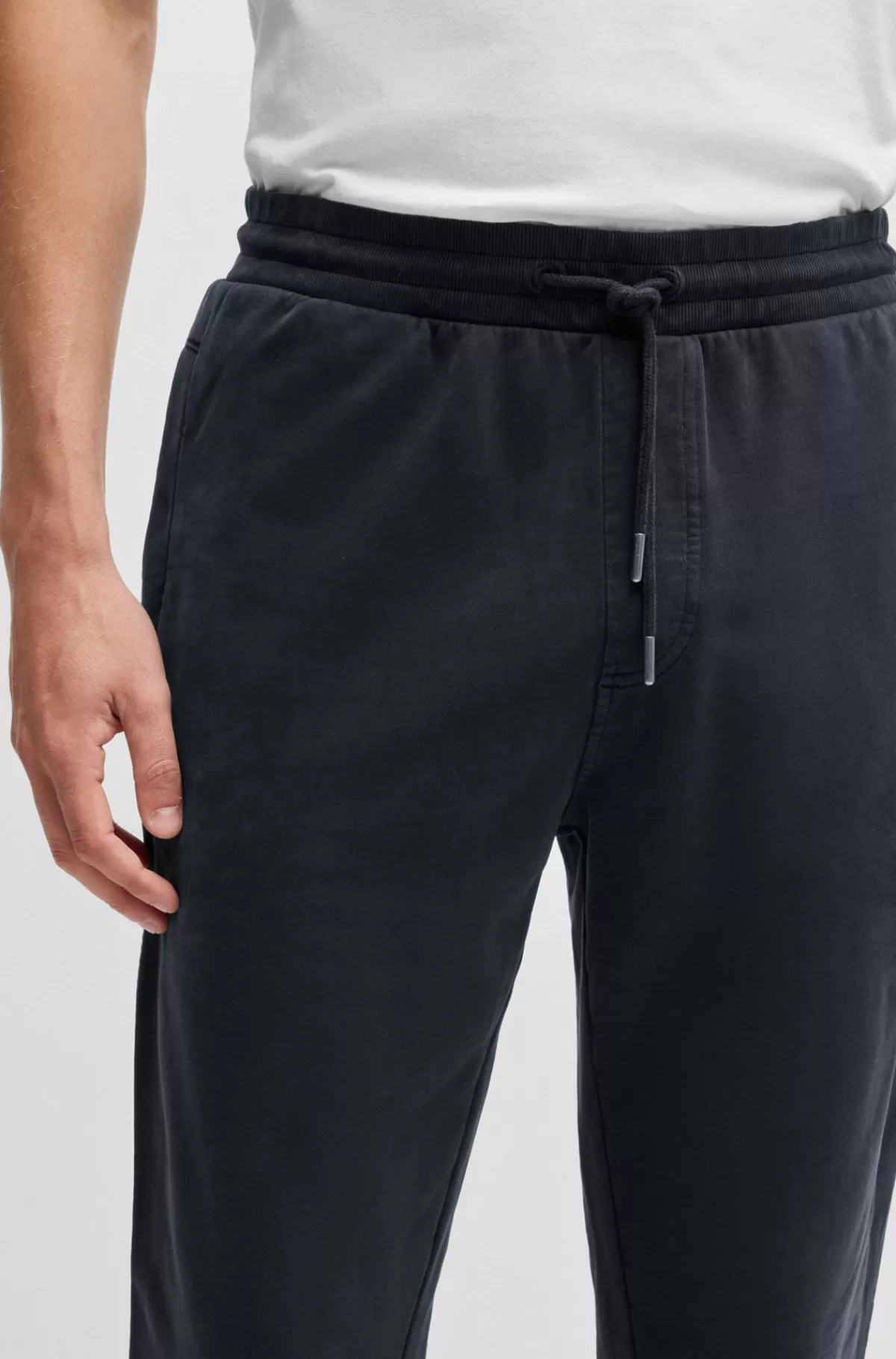 HUGO BOSS Tracksuit-bukser I Ferskenblød Bomuld Med Logo Mørkeblå Flash Sale