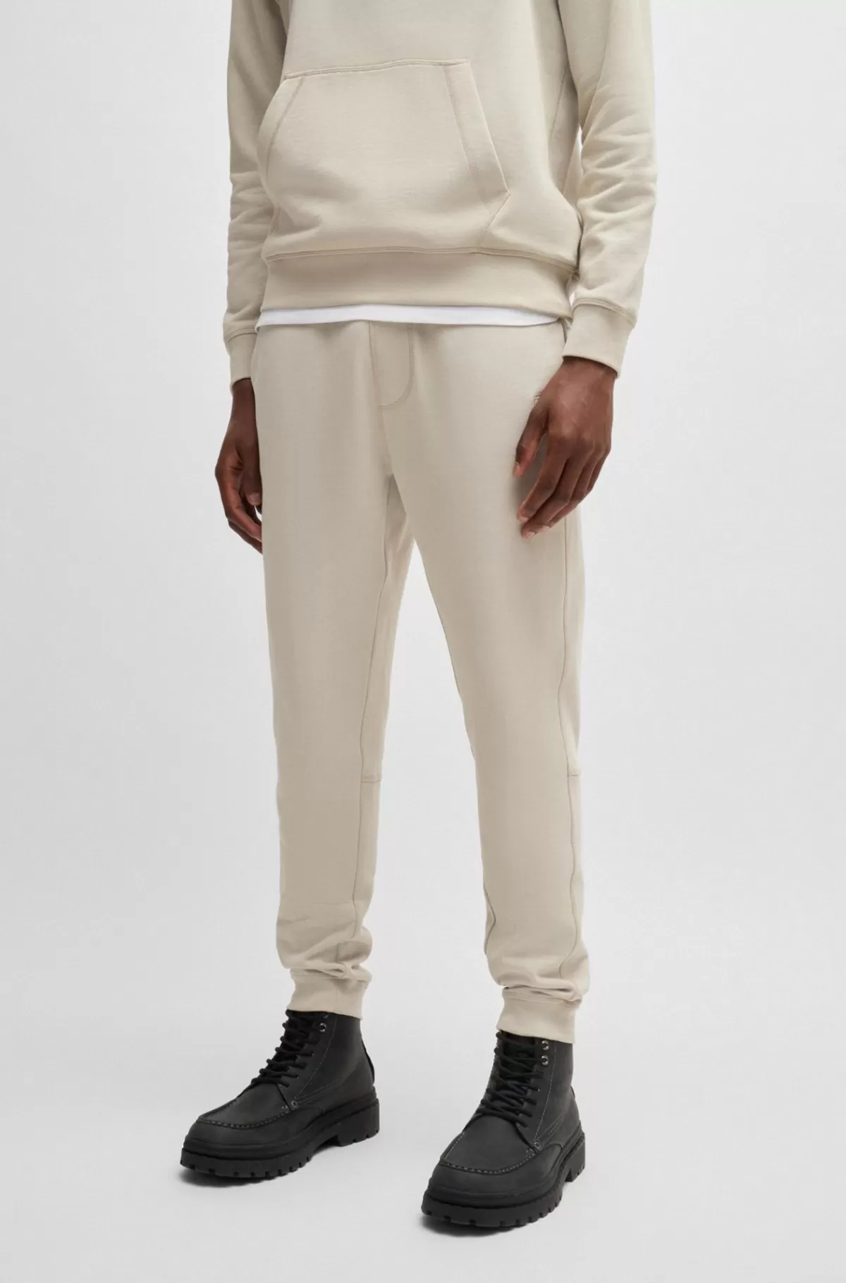 HUGO BOSS Tracksuit-bukser I Sweatkvalitet Af Bomuld Med Logomærke Lys beige New