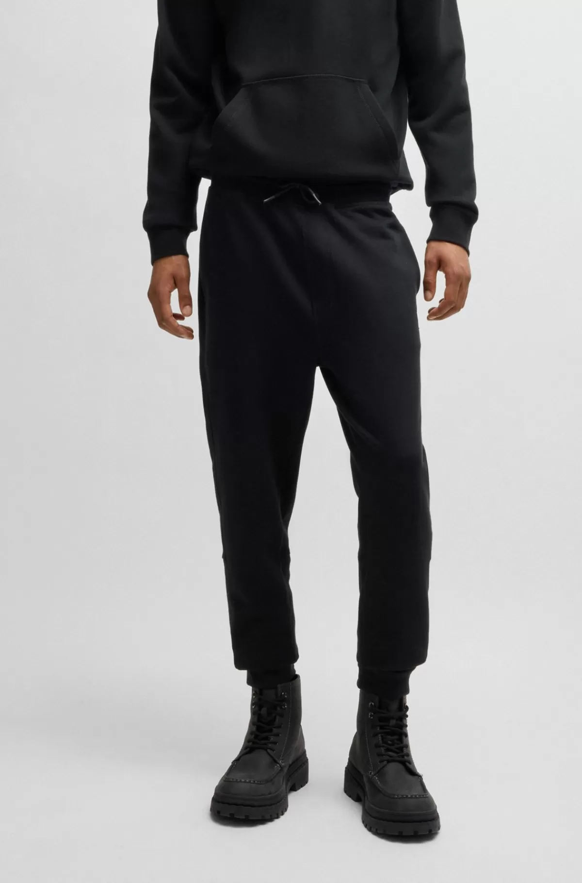 HUGO BOSS Tracksuit-bukser I Sweatkvalitet Af Bomuld Med Logomærke Sort Best Sale