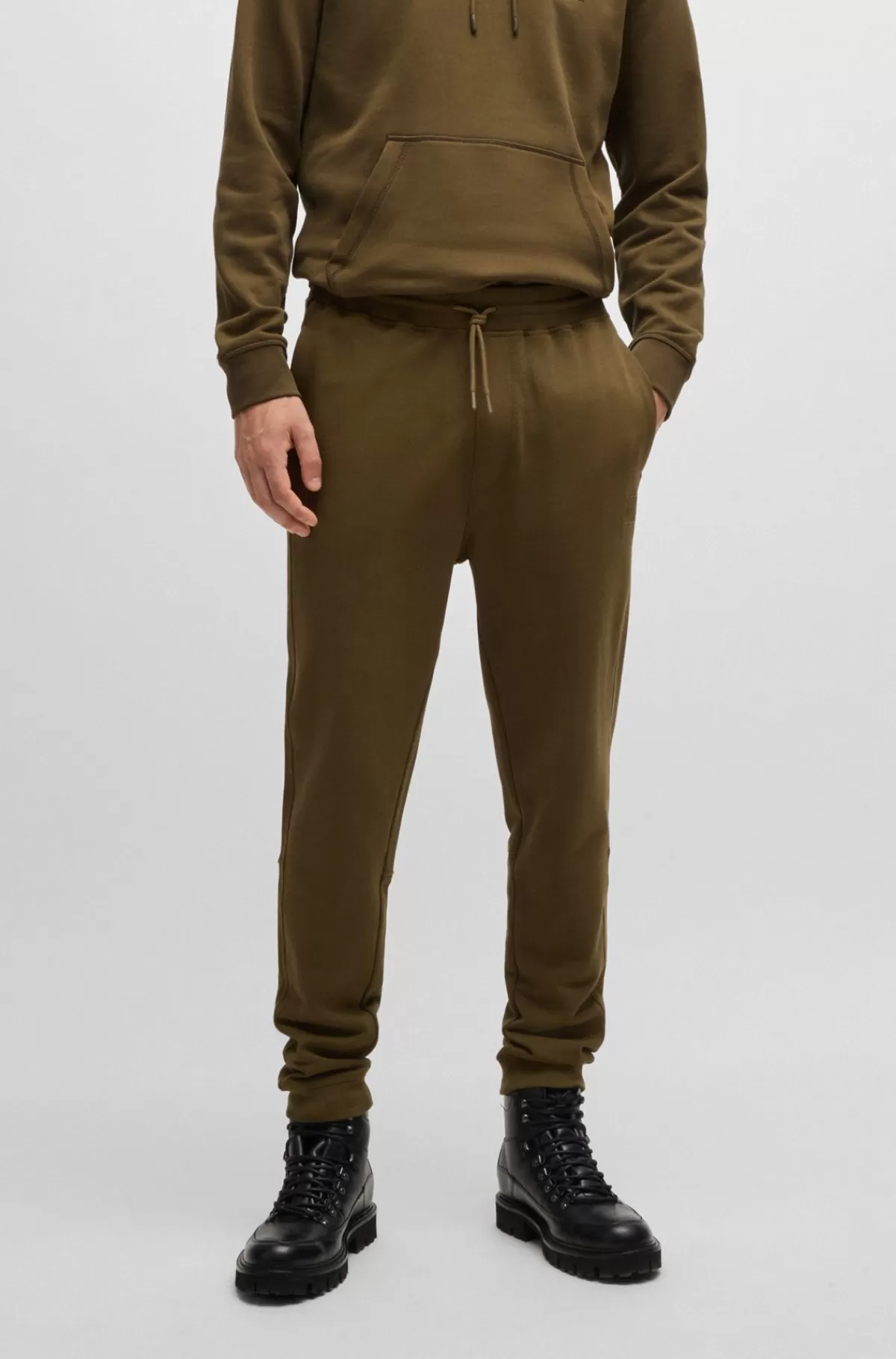 HUGO BOSS Tracksuit-bukser I Sweatkvalitet Af Bomuld Med Logomærke Brun Online