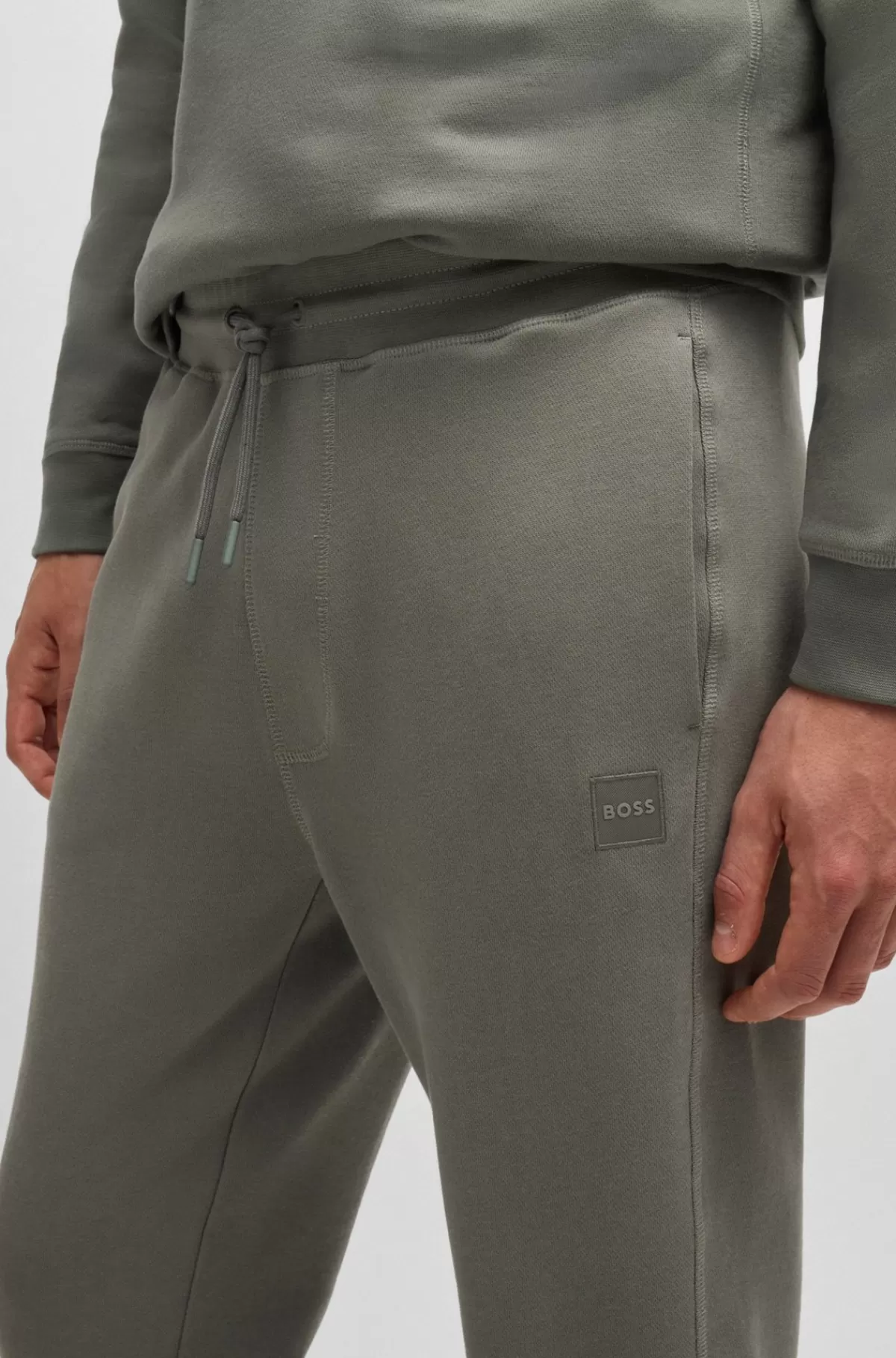 HUGO BOSS Tracksuit-bukser I Sweatkvalitet Af Bomuld Med Logomærke Grå Shop