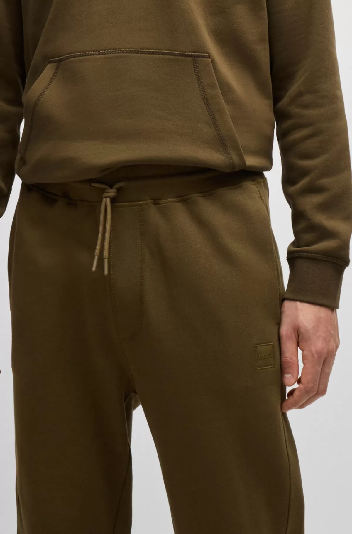 HUGO BOSS Tracksuit-bukser I Sweatkvalitet Af Bomuld Med Logomærke Brun Online