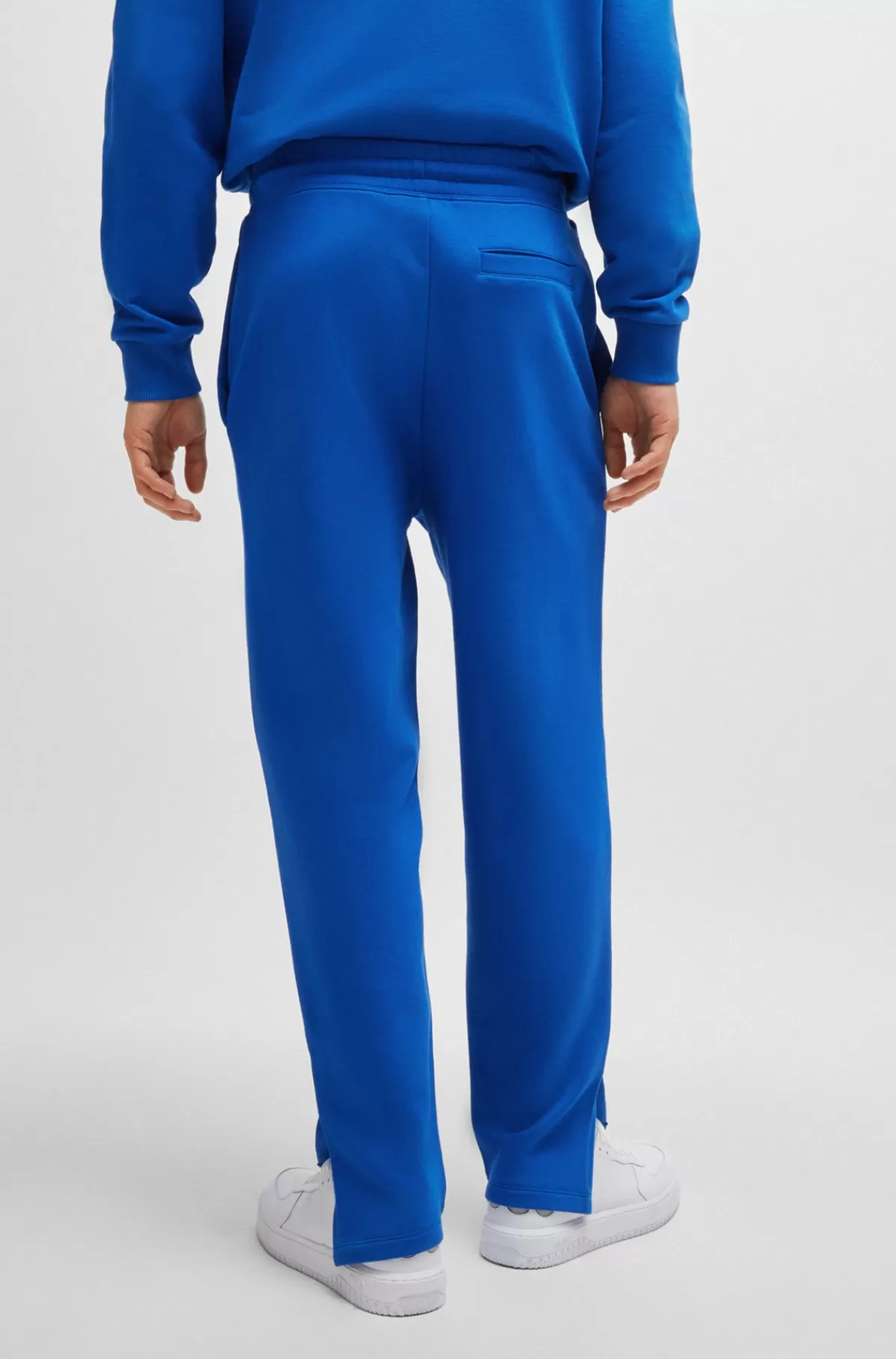 HUGO BOSS Tracksuit-bukser I Sweatkvalitet Af Bomuld Med Loose Fit Og Konturlogo Blå Best