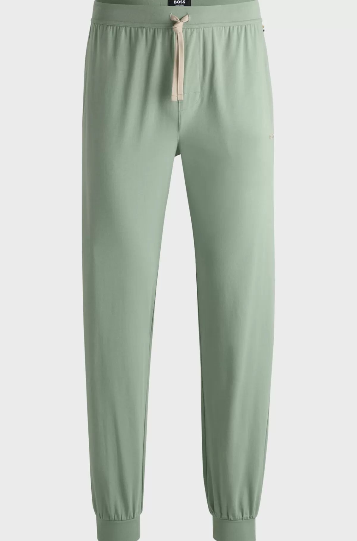HUGO BOSS Tracksuit-bukser Med Tætsiddende Buksebenskant Og Broderet Logo I Bomuld Med Stræk Lysegrøn Cheap